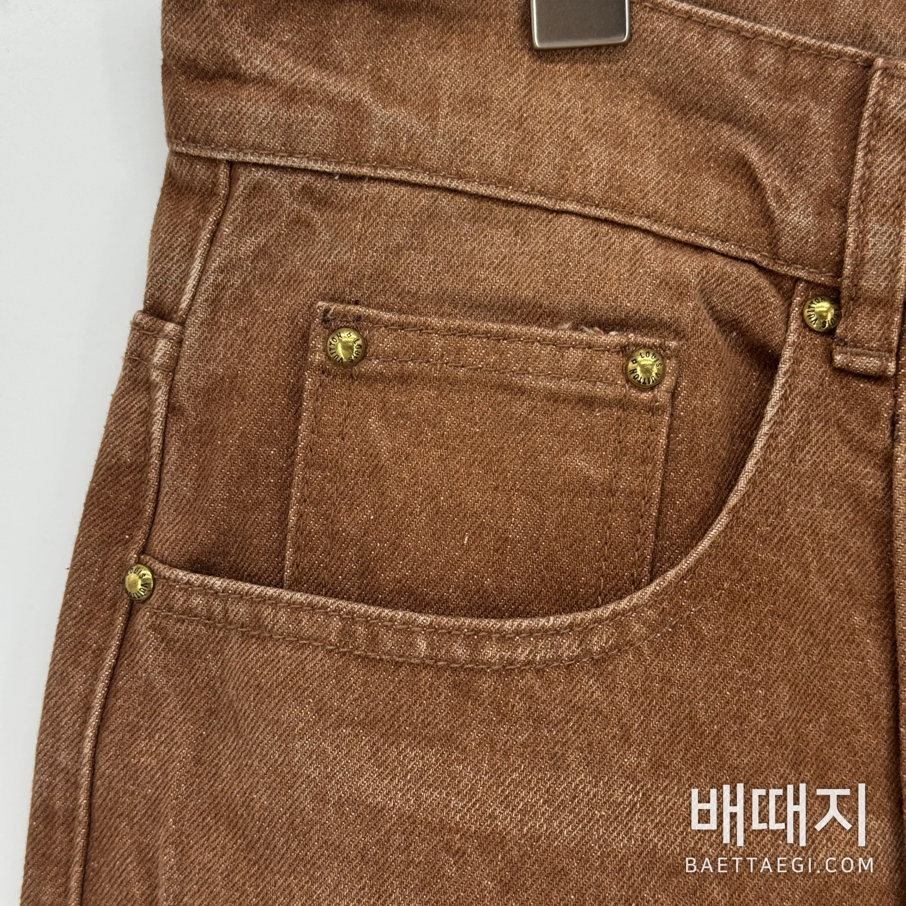 루이비통 와이드 레그 데님 남성 반바지 검수사진 5