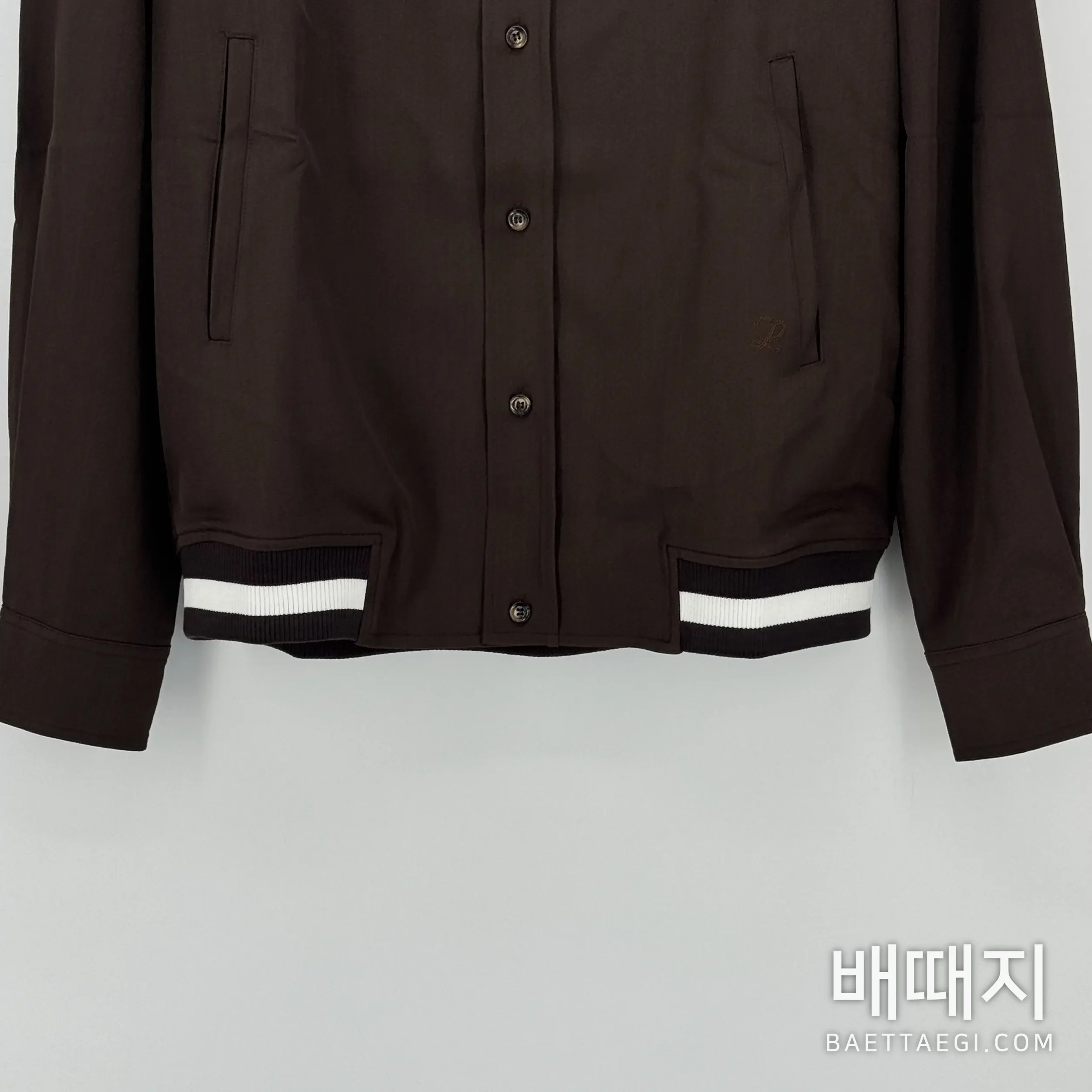 로에베 브라운 갸바진 울 혼방 자켓 검수사진 3