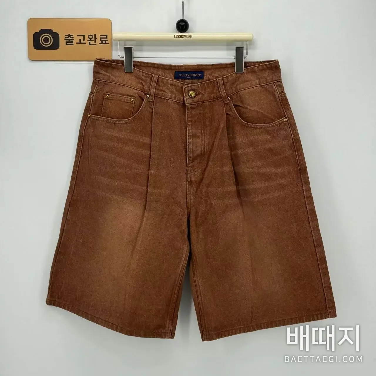 루이비통 와이드 레그 데님 남성 반바지 검수사진 1