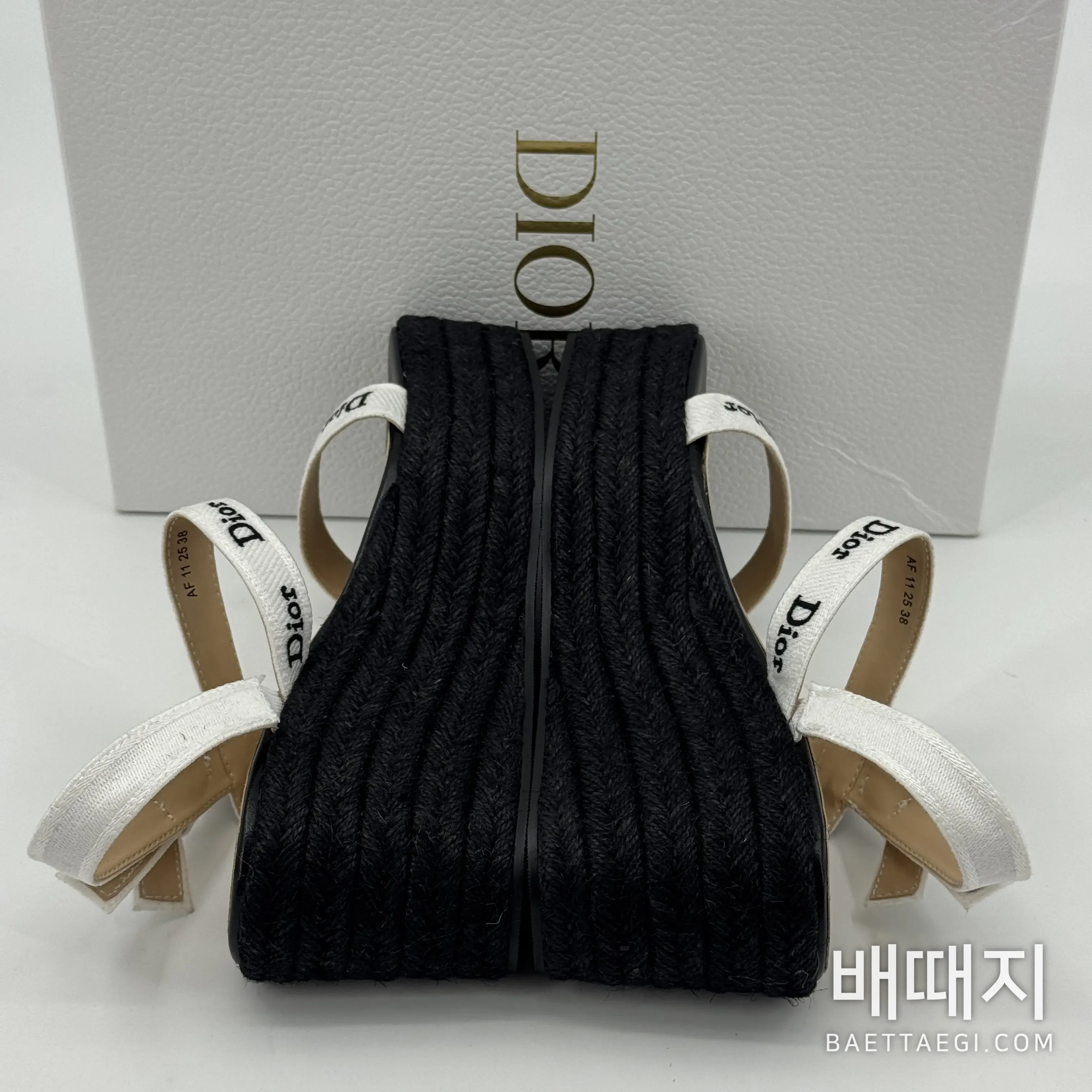 디올 뉴 보우레터 웨빙 스트랩 웨지 샌들 132616 검수사진 7