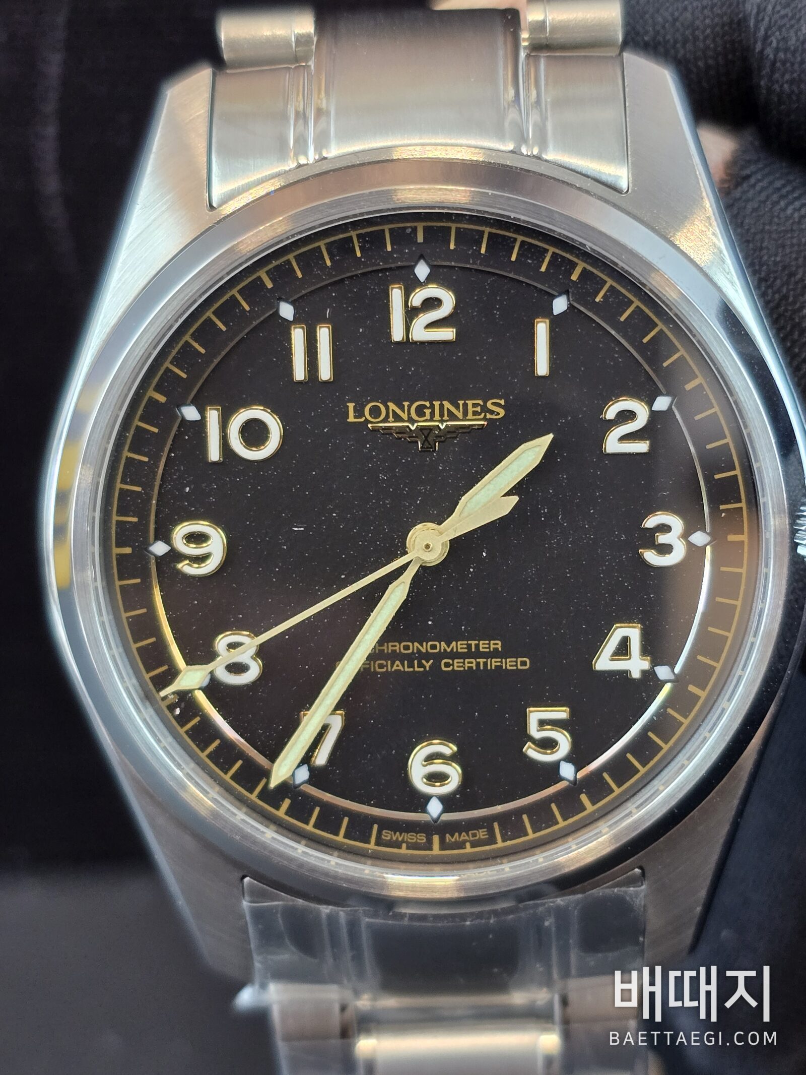 론진 스피릿 파일럿 39mm 검수사진 2