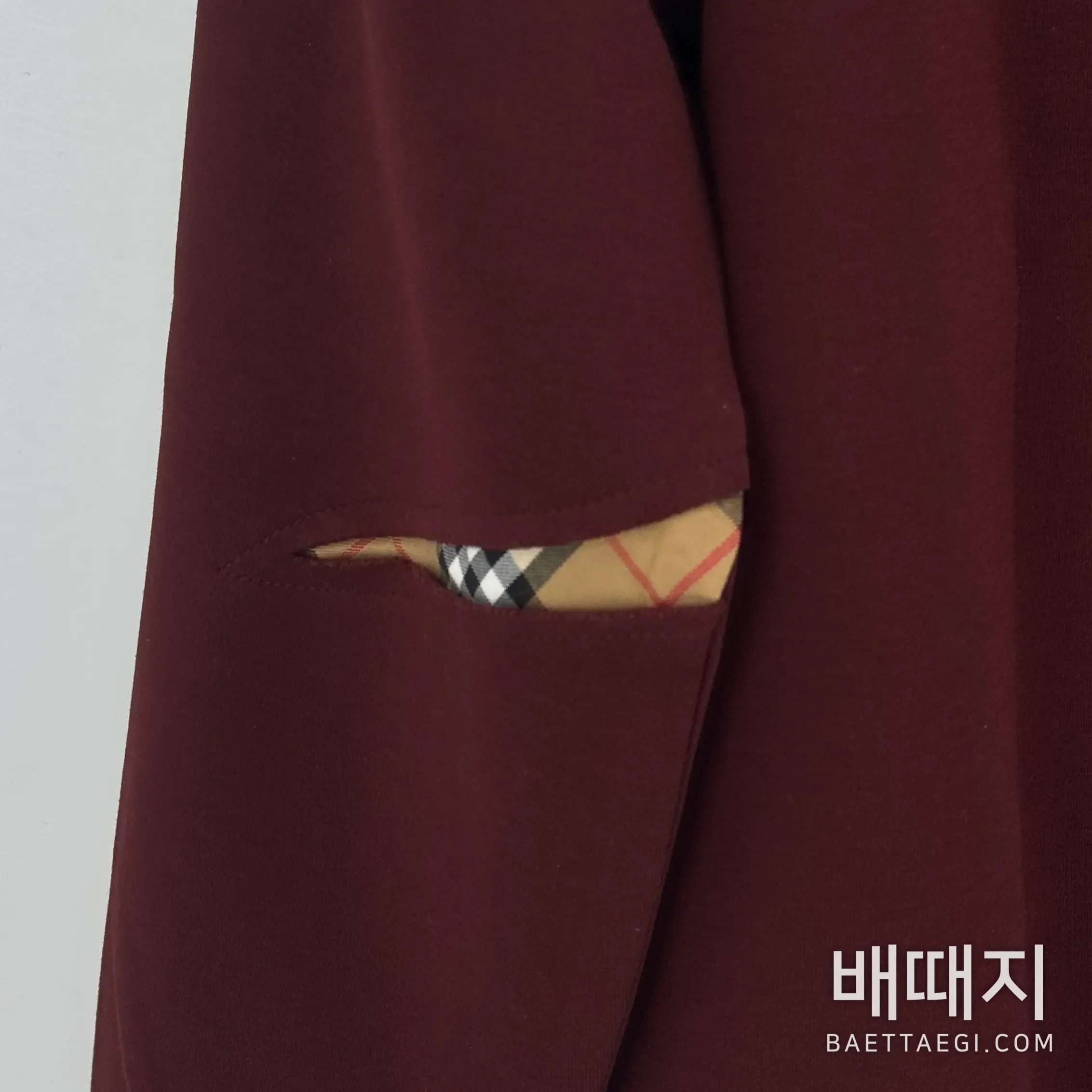 버버리 남성 체크 자수 패치워크 니트 151307 검수사진 7