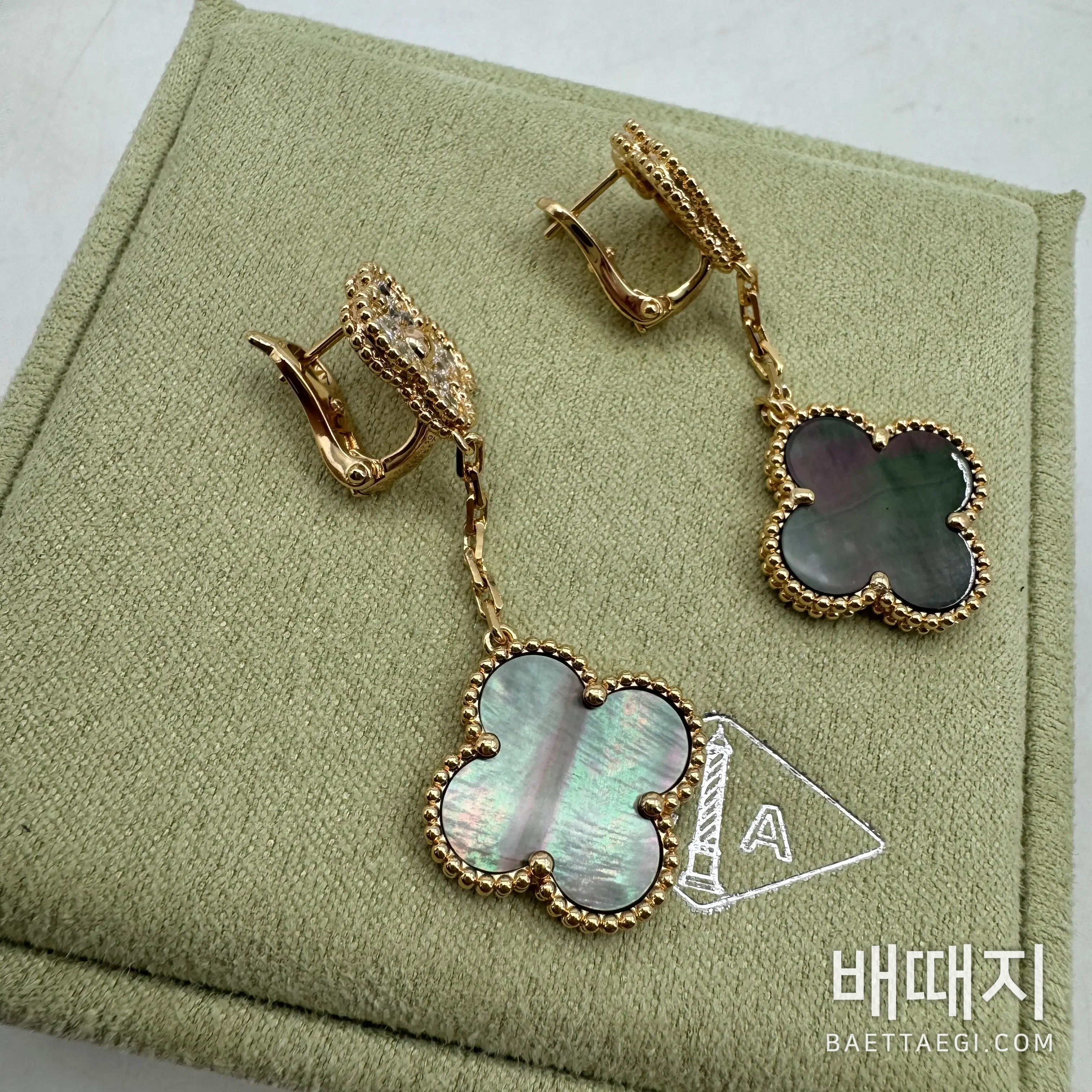반클리프앤아펠 매직 알함브라 더블 포리프 클로버 다이아몬드 귀걸이 178558 검수사진 8