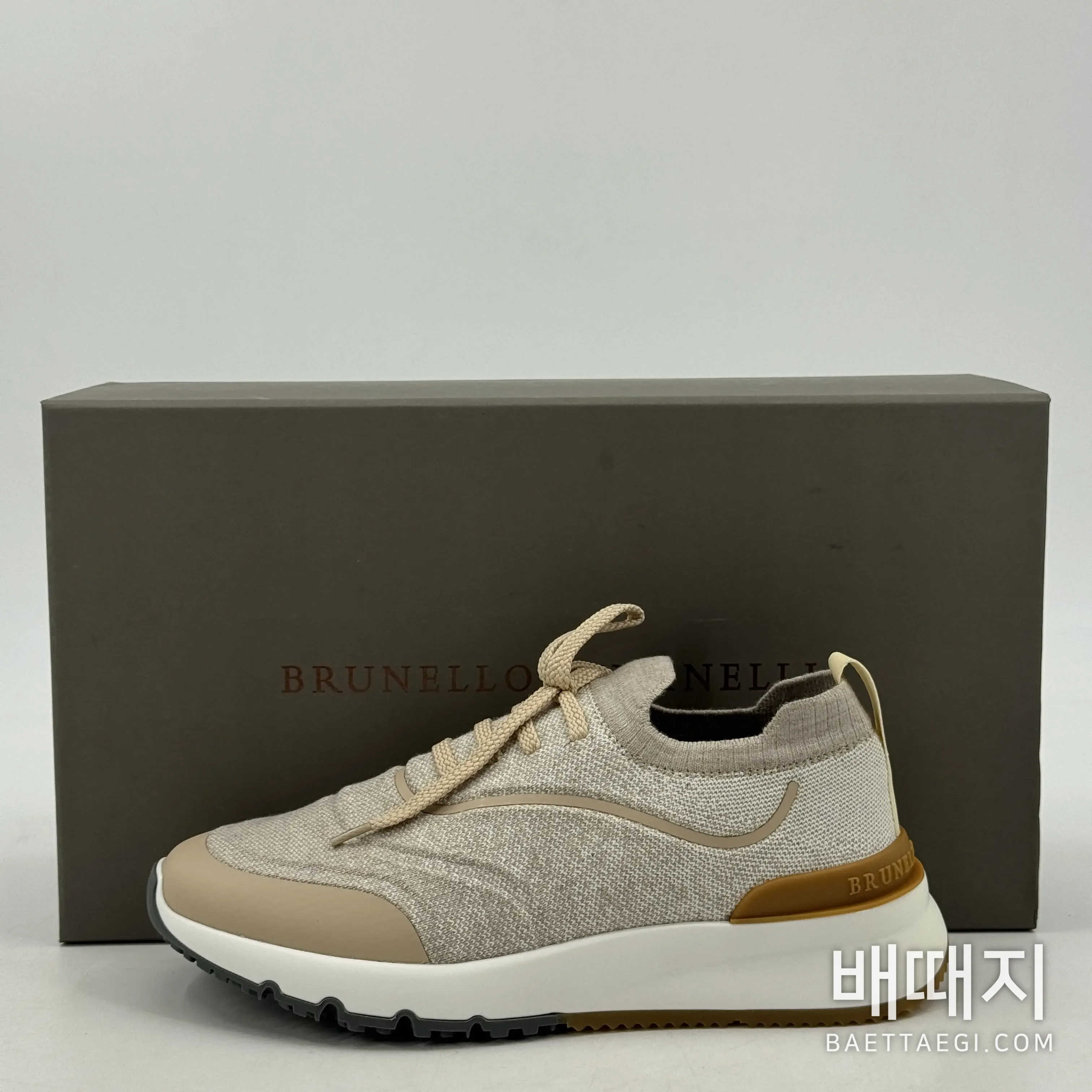 브루넬로쿠치넬리 스니커즈 남성 살구색 코튼 CT073-20 검수사진 4