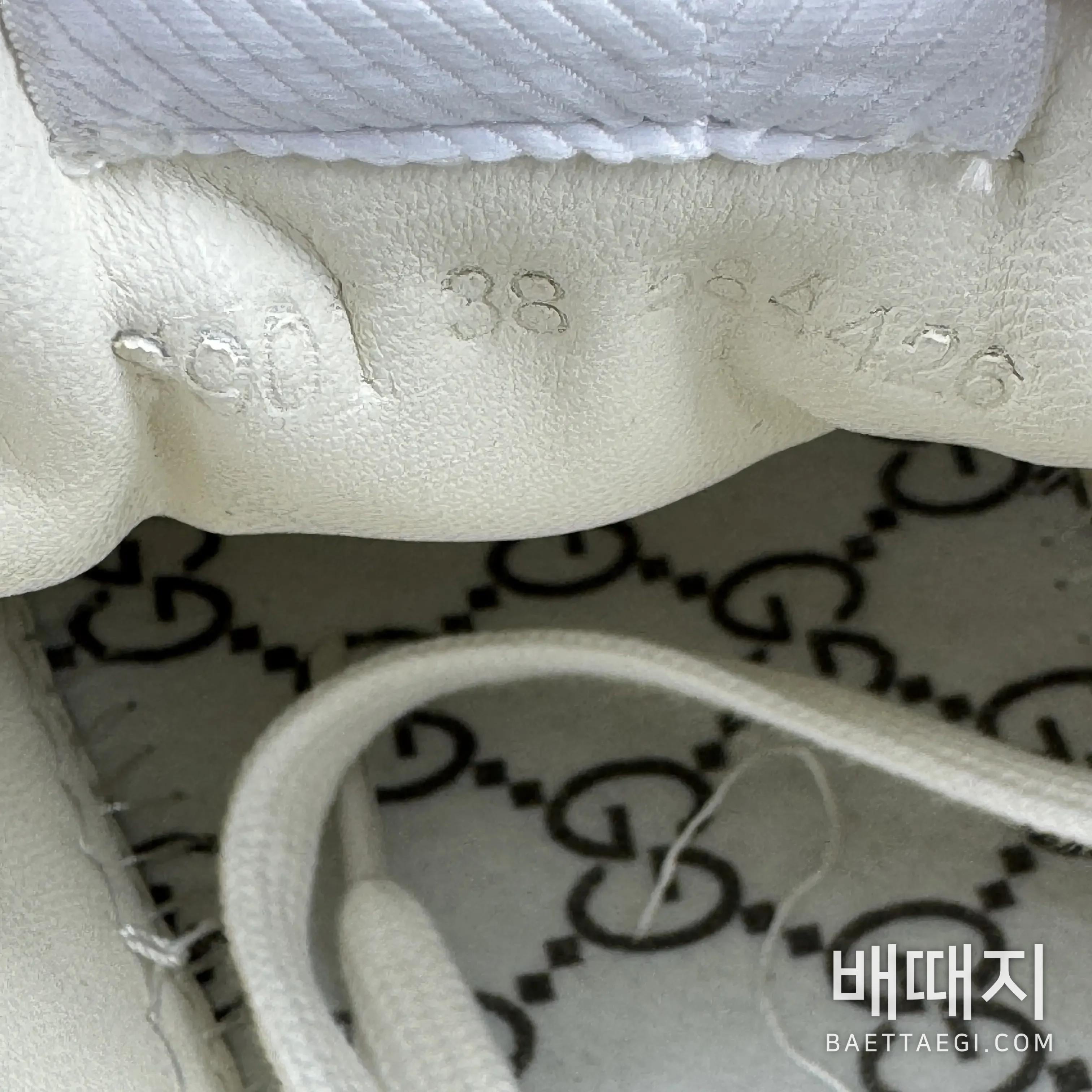구찌 스니커즈 남성 화이트 가죽 158570 검수사진 8