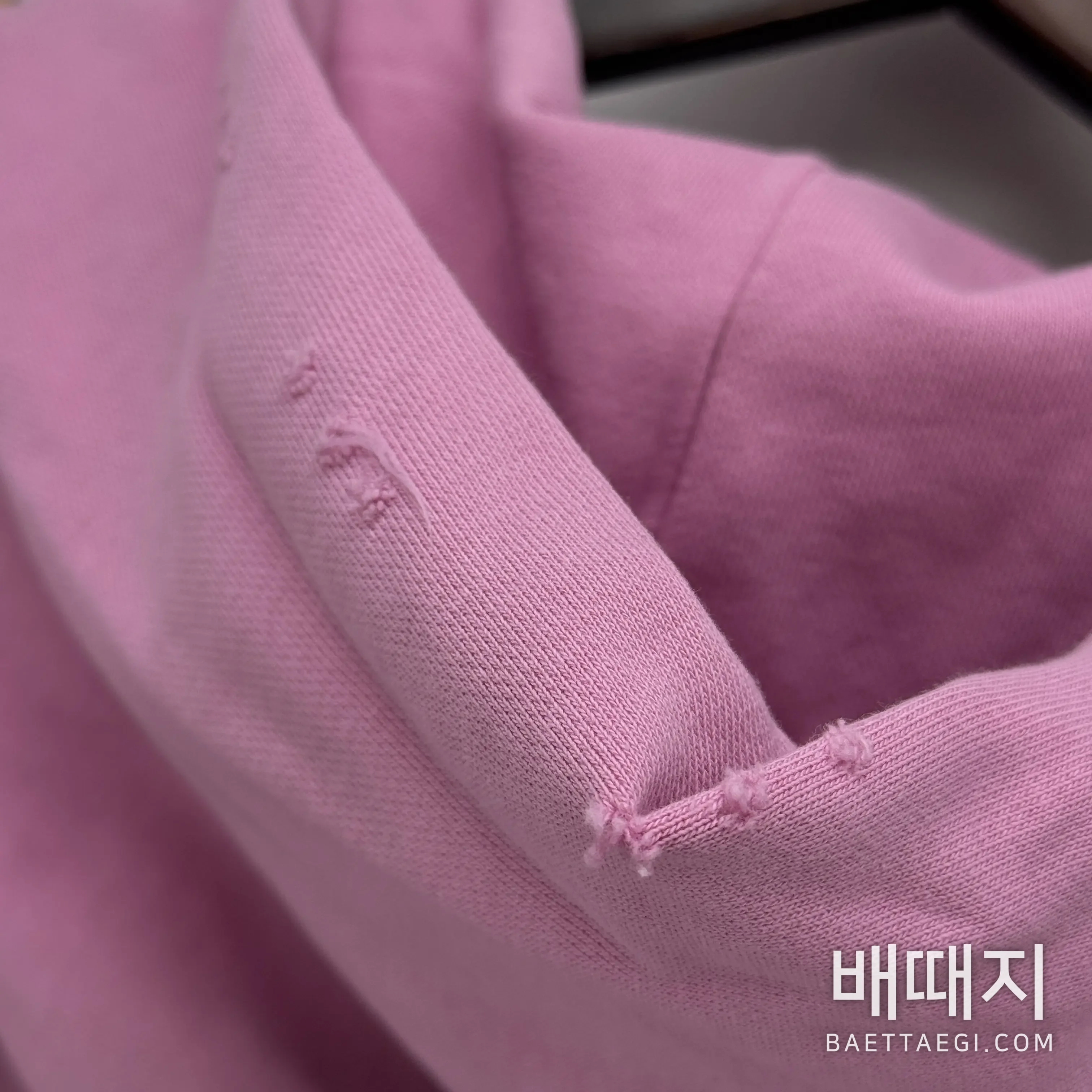 아크네스튜디오 가먼트 다이 데미지 가공 남성 후드 검수사진 4