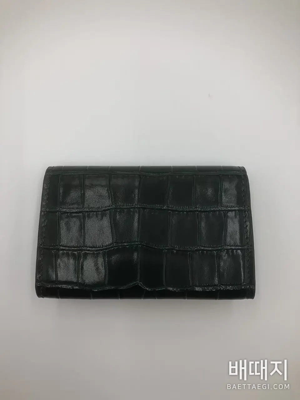샤넬 그린 크로코다일 카드홀더 지갑 검수사진 3