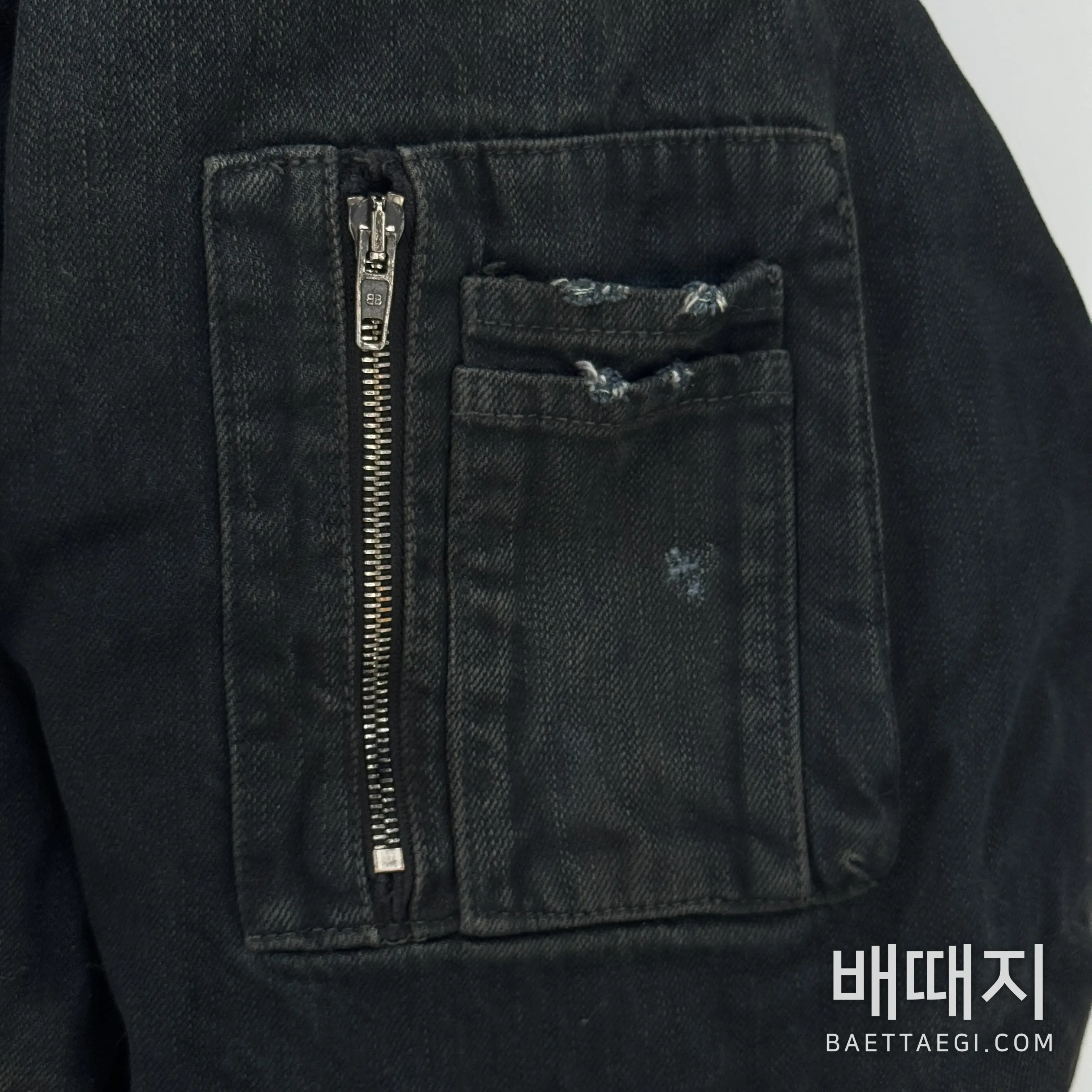 발렌시아가 데미지 가공 스플래터 잉크 데님 자켓 남성 자켓 157657 검수사진 8