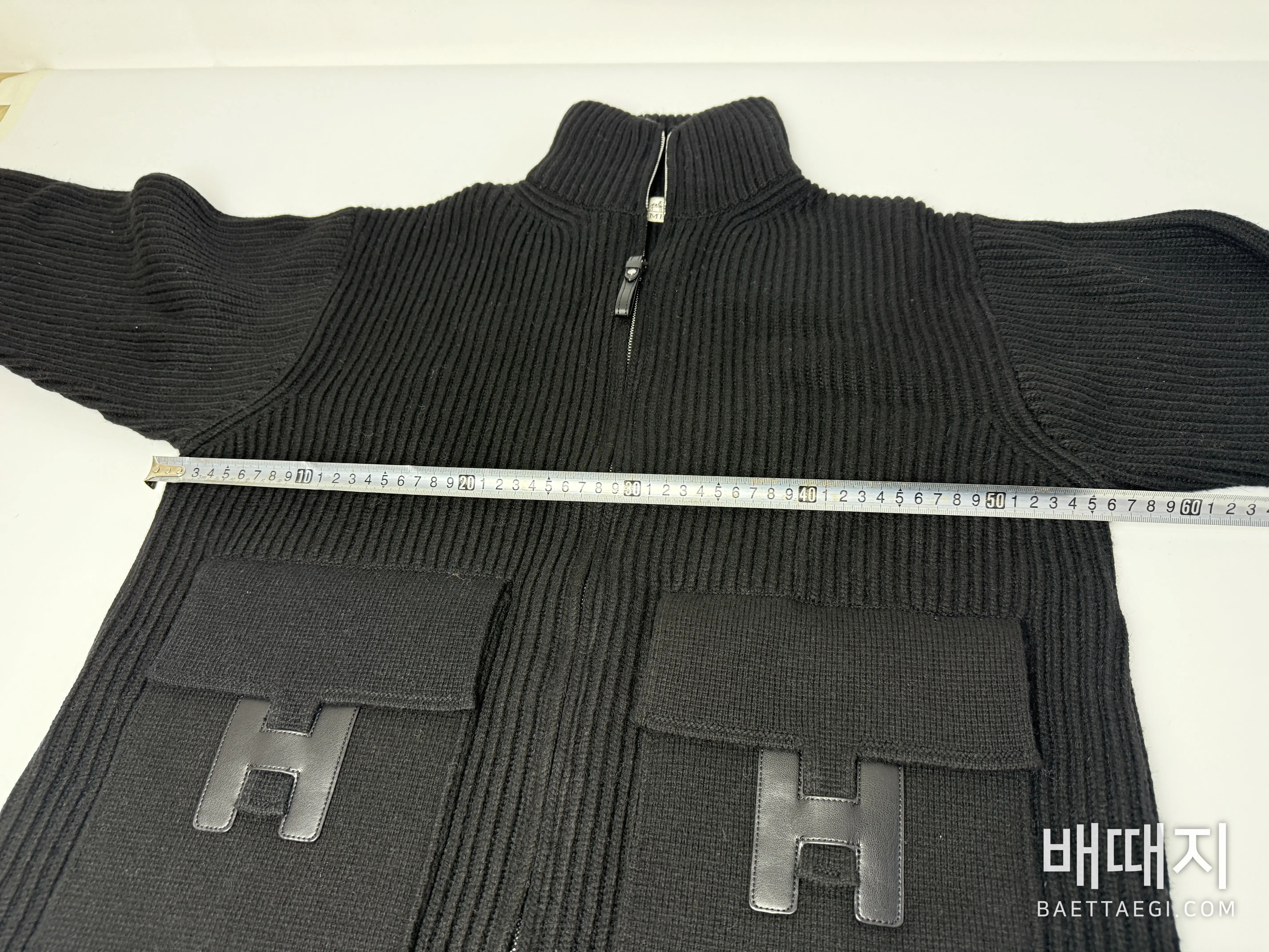 에르메스 클래식 H 패턴 울 니트 자켓 검수사진 2