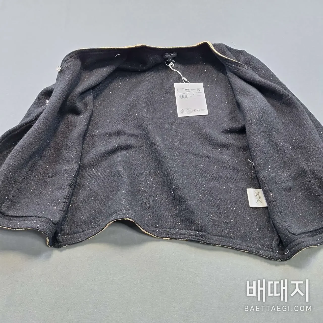 샤넬 골드 트림 캐시미어 가디건 199478 검수사진 7