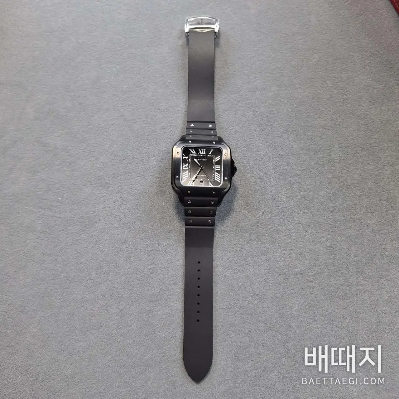 까르띠에 산토스 올블랙 오토매틱 시계 BV공장 검수사진 2