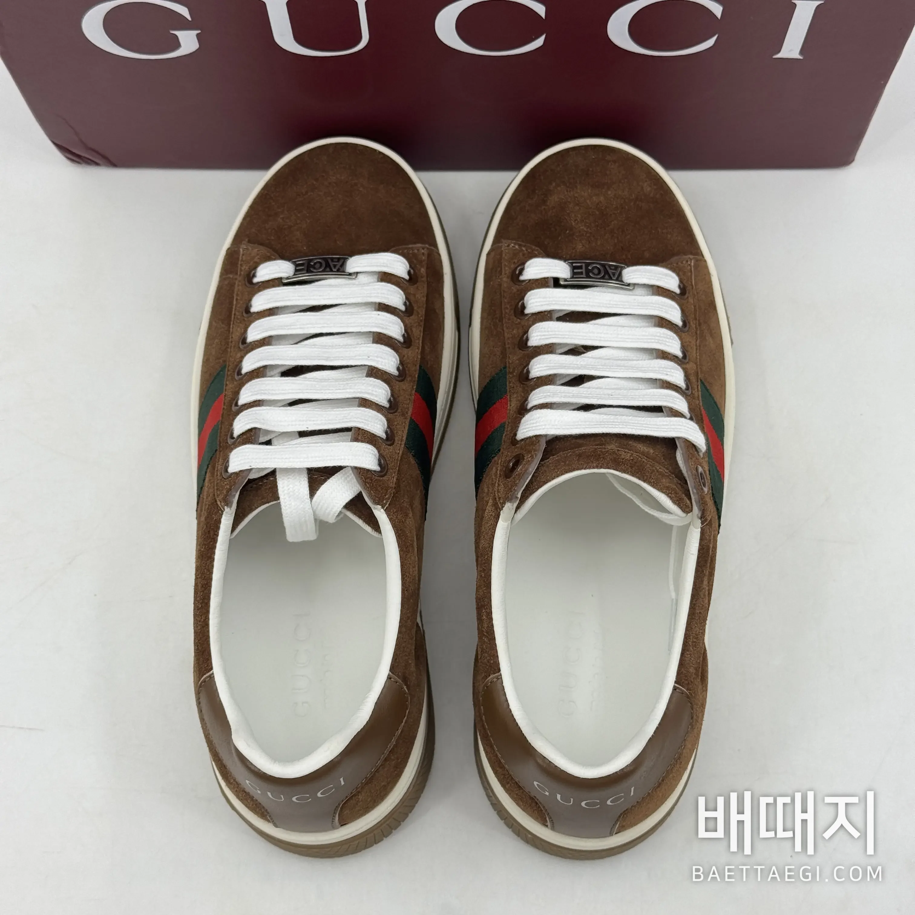 구찌 스니커즈 스웨이드 웹 스트라이프 158567 검수사진 9