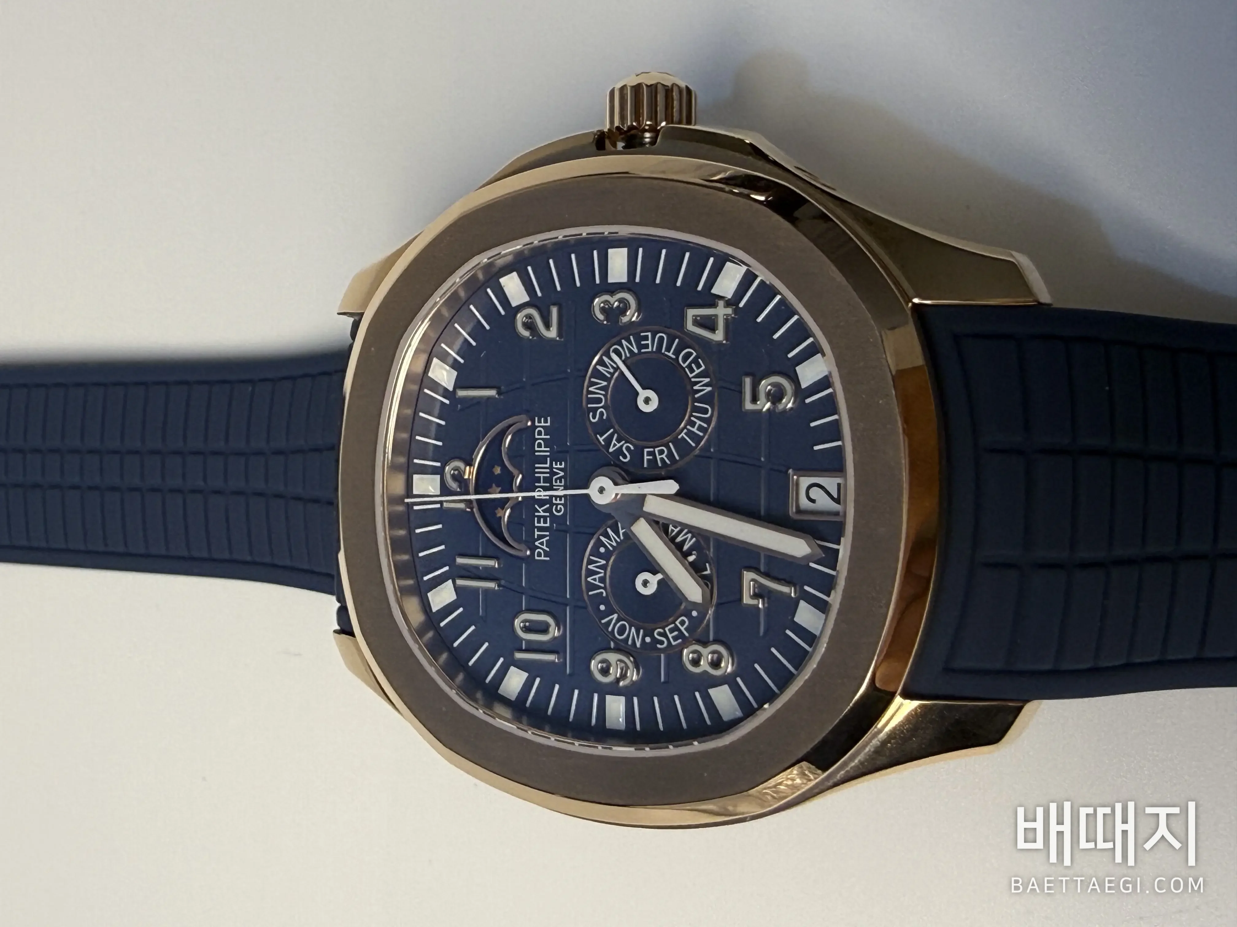 파텍필립 아쿠아넛 5261 R 다이아 자동 블루 다이얼 로즈골드 3K 공장 레플리카 43970 Patek Philippe 검수사진 1