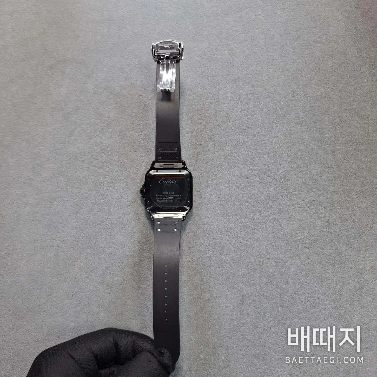 까르띠에 산토스 올블랙 오토매틱 시계 BV공장 검수사진 3