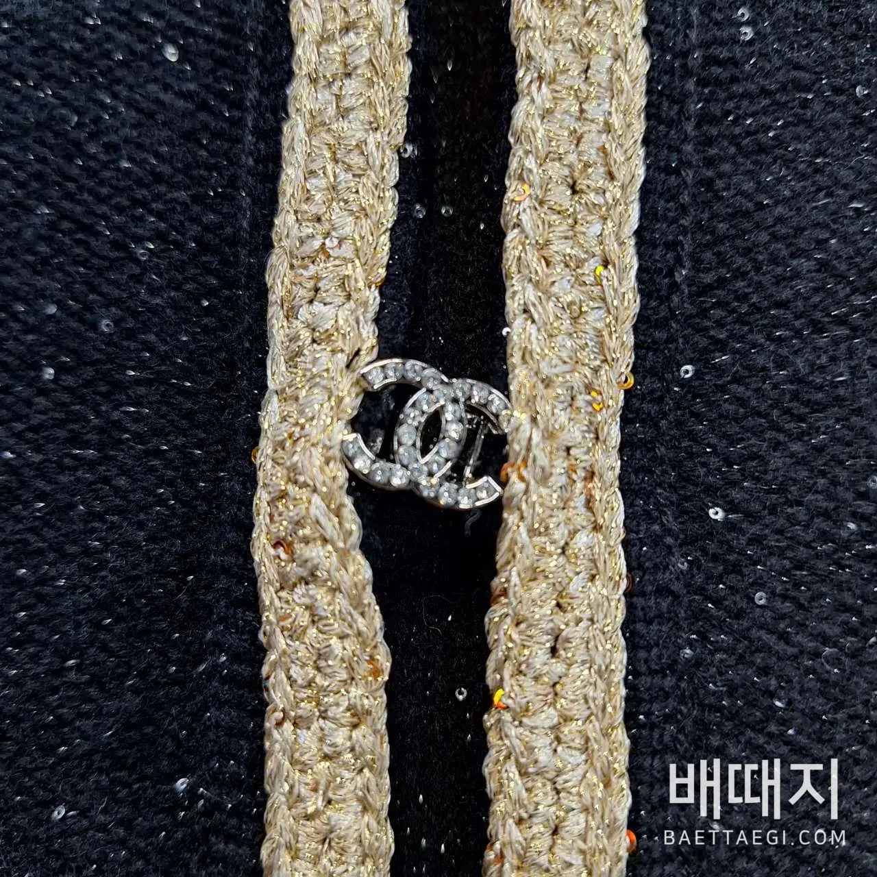 샤넬 골드 트림 캐시미어 가디건 검수사진 4