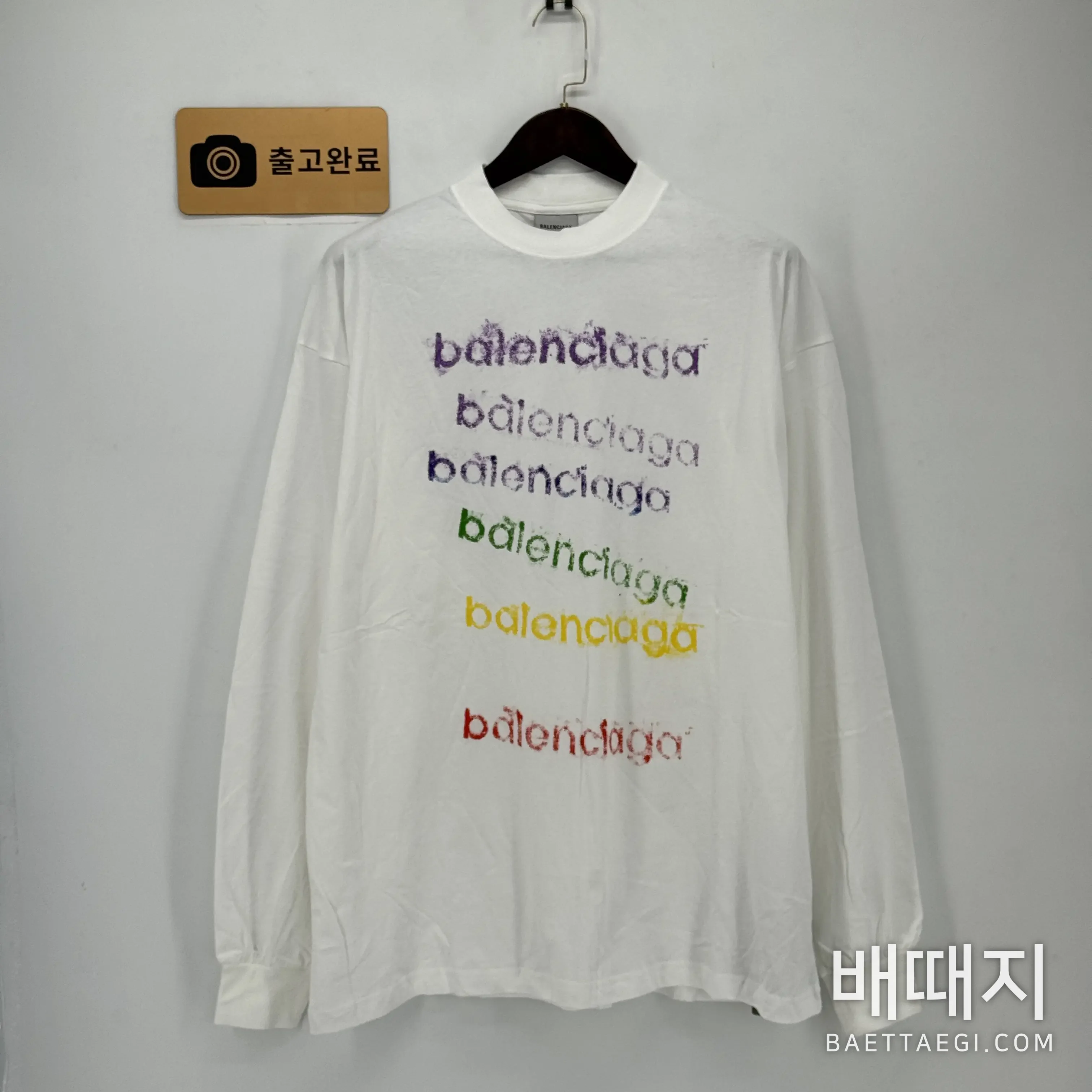 발렌시아가 남성 코마 코튼 긴팔 티셔츠 검수사진 1