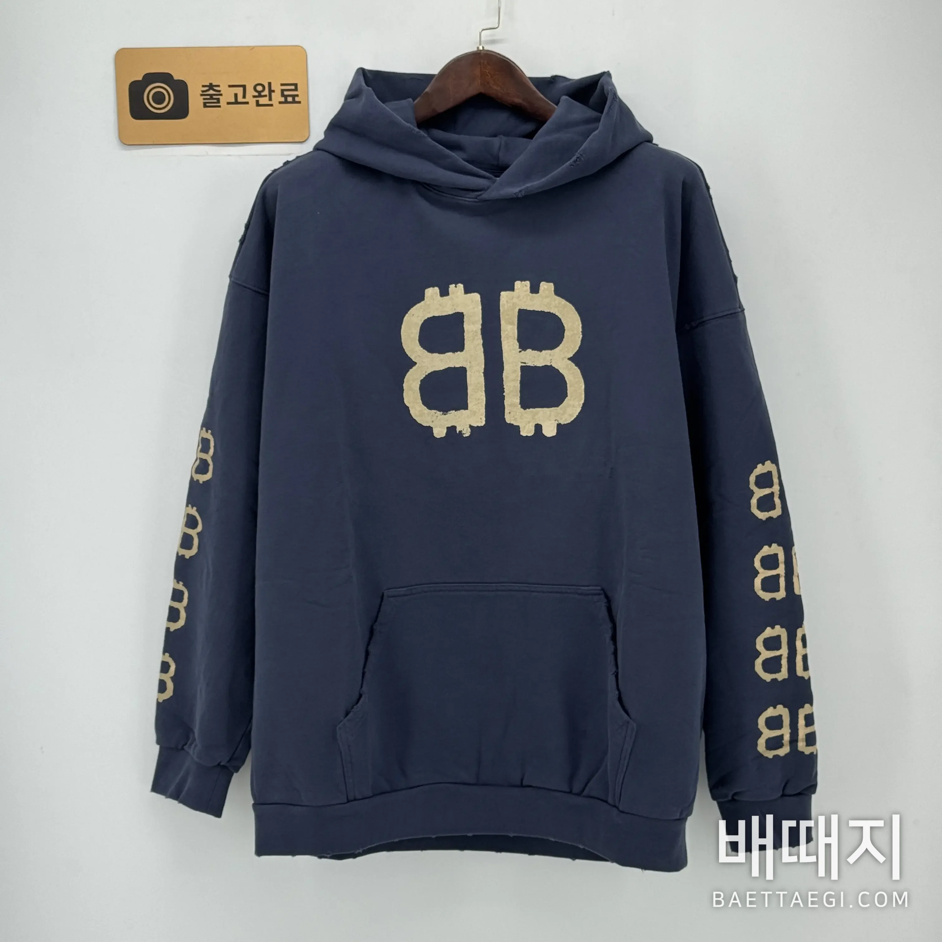 발렌시아가 비트코인 더블B 블루 남성 후드 검수사진 1