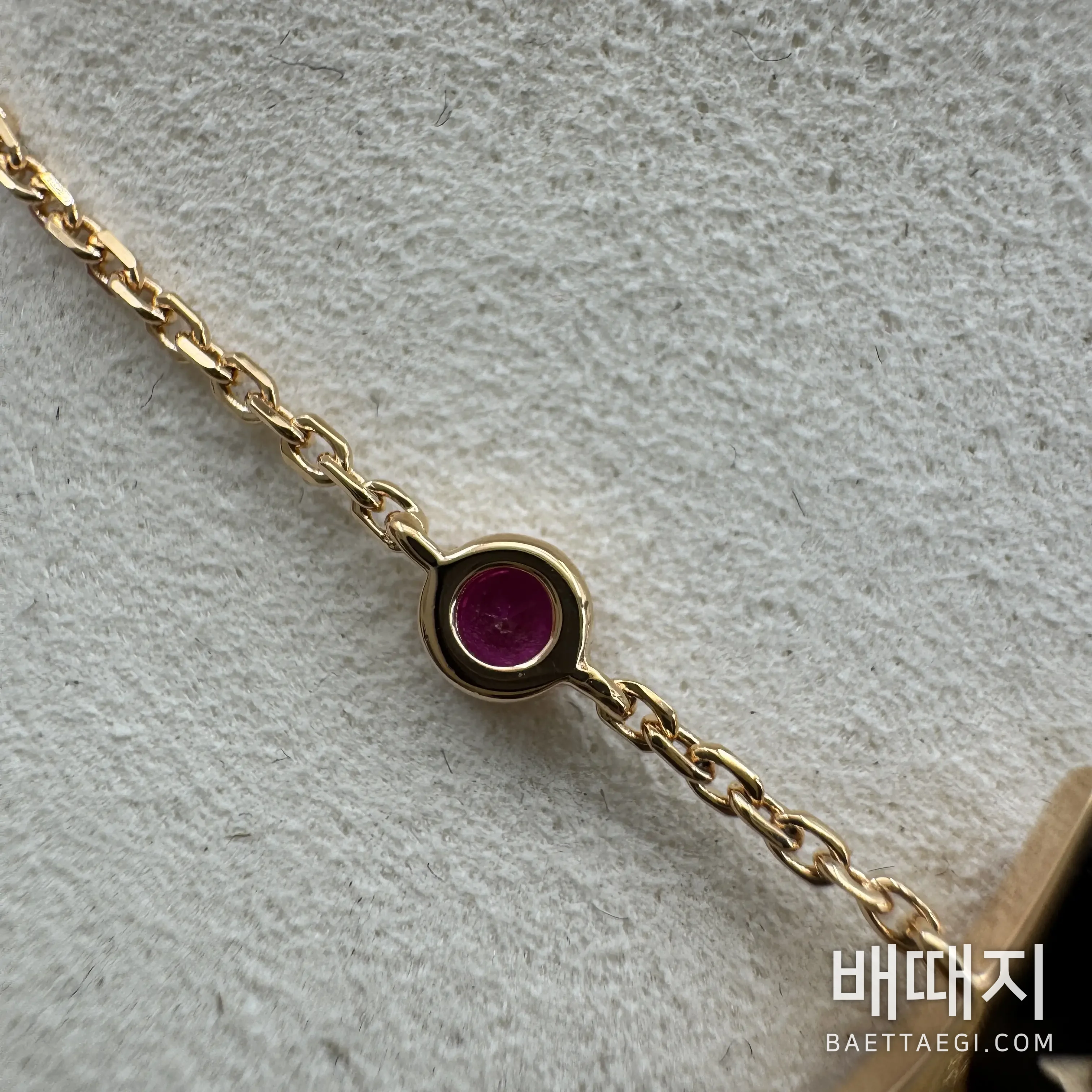 루이비통 핑크 자개 꽃 장식 목걸이 179629 검수사진 7