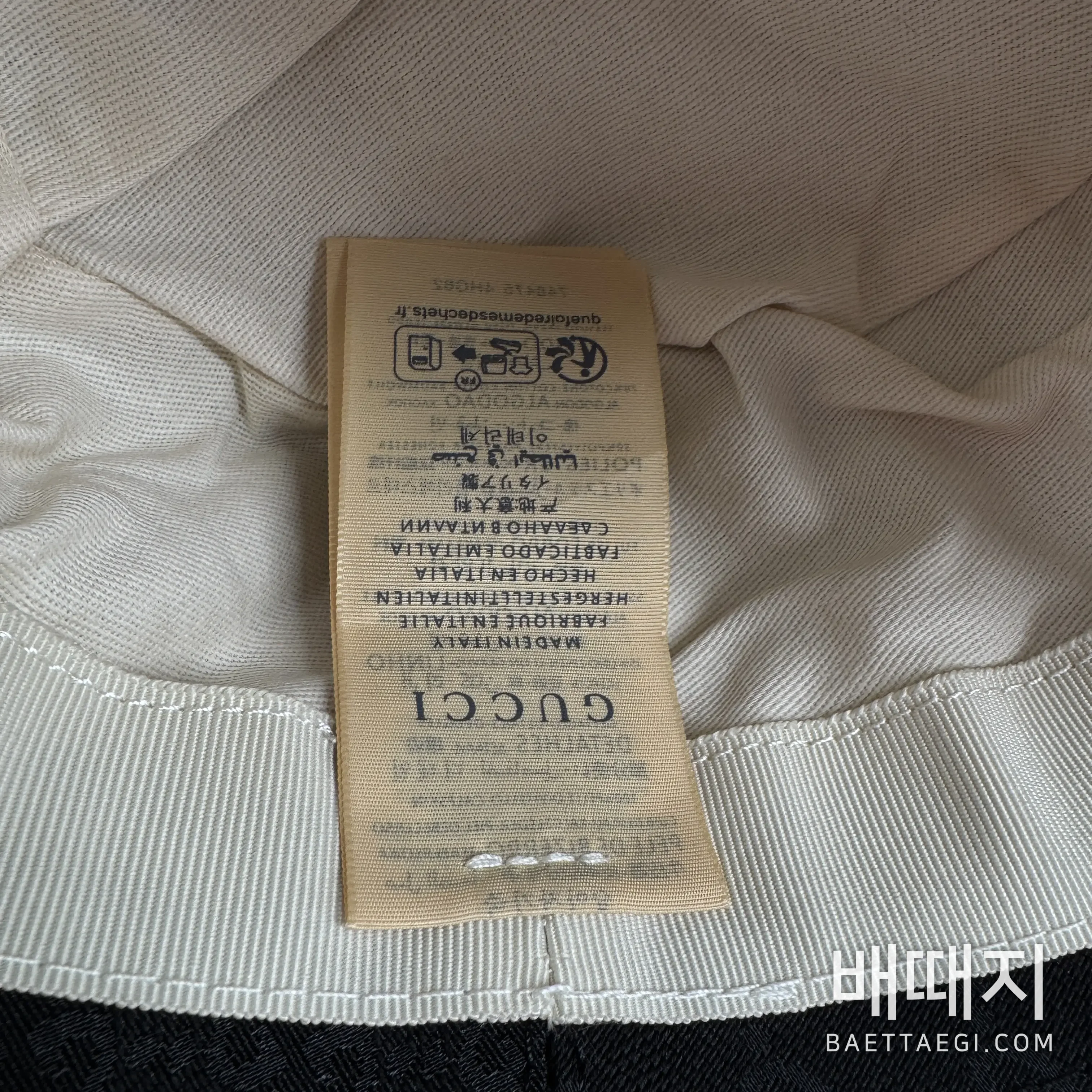 구찌 가죽 트림 버킷 햇 모자 186013 검수사진 5