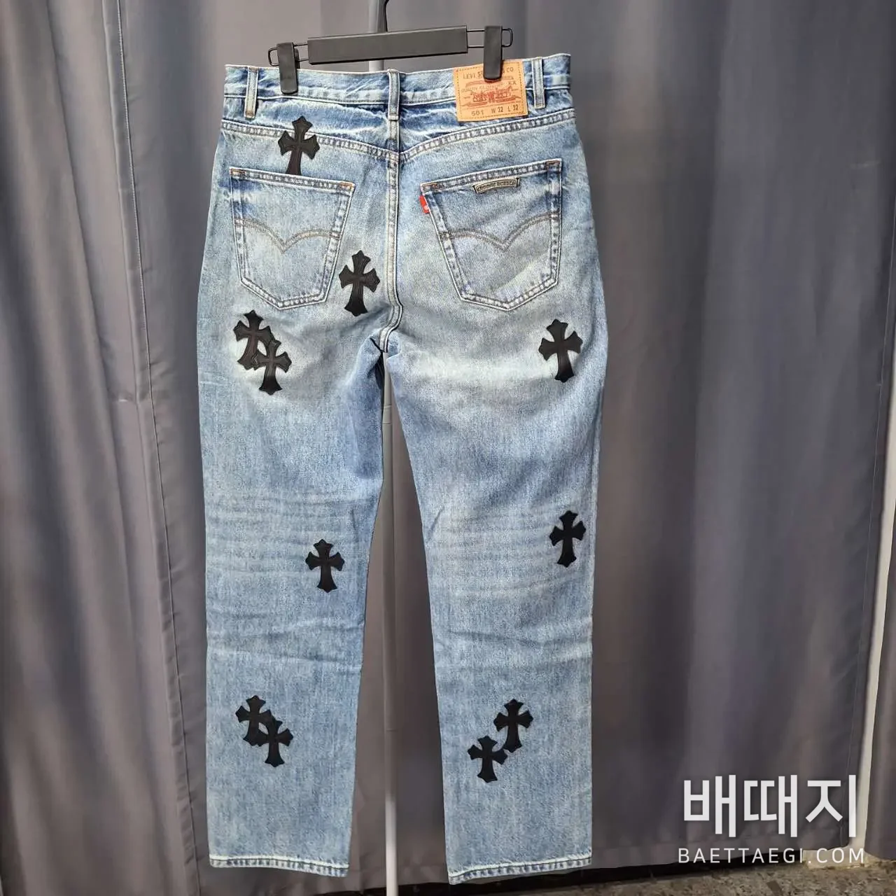크롬하츠 클래식 블랙 라벨 자수 남성 바지 83196 검수사진 3