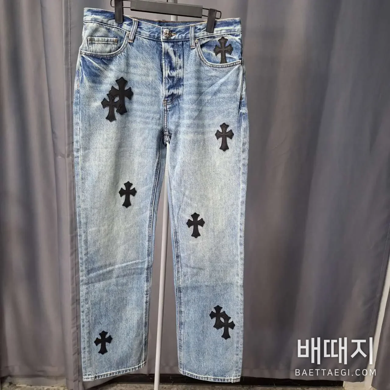 크롬하츠 클래식 블랙 라벨 자수 남성 바지 83196 검수사진 2