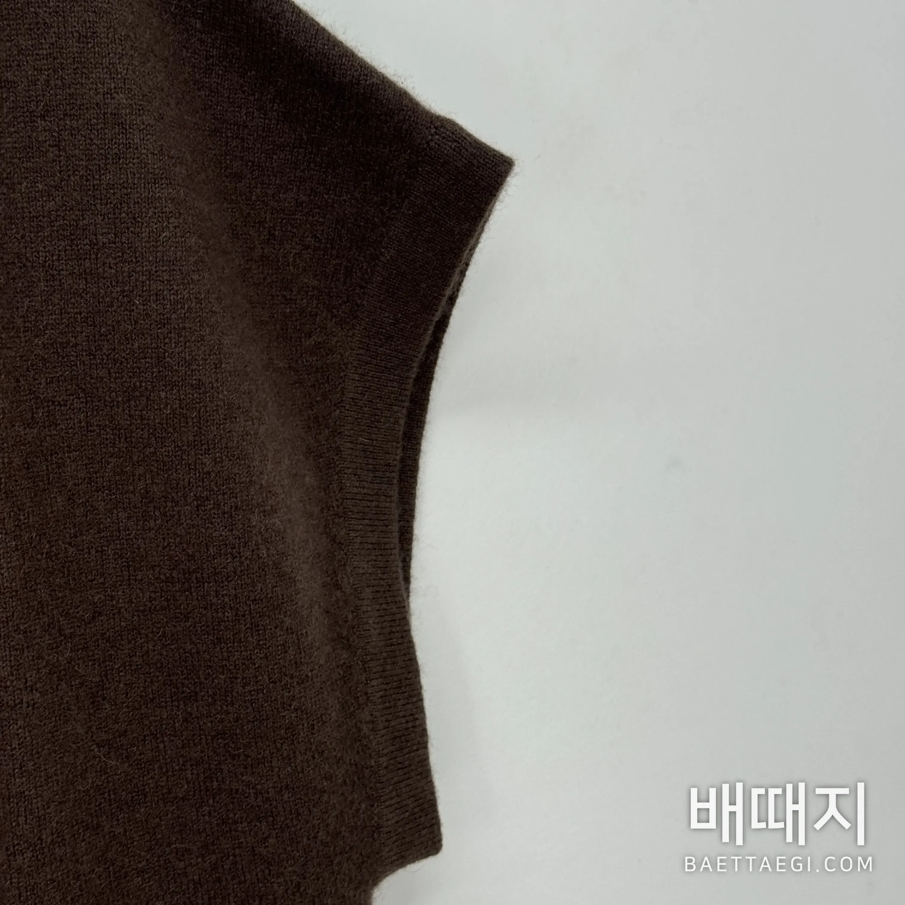 캐시미어 니트 반팔 카멜 검수사진 2