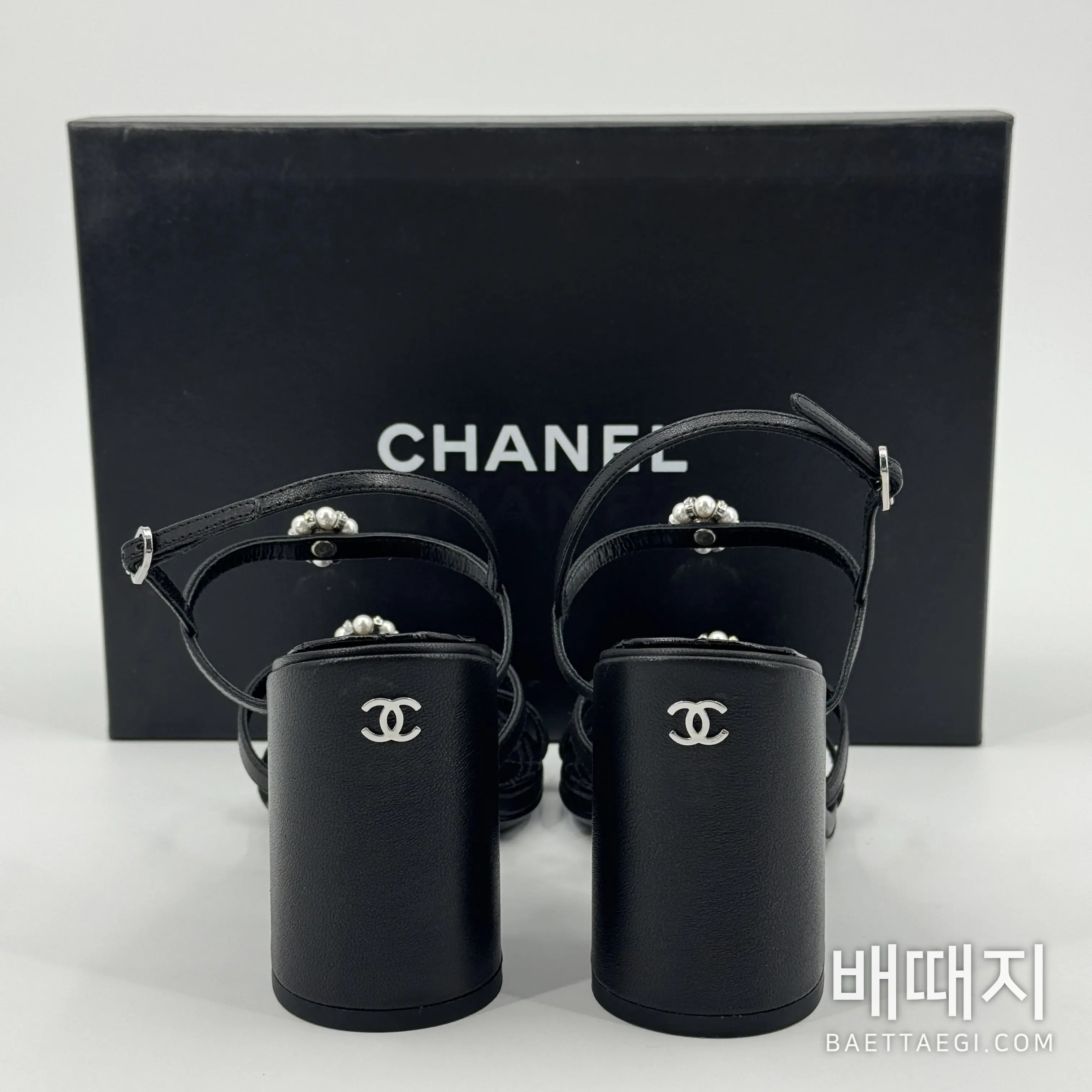 샤넬 26C 라인스톤 플라워 하이힐 샌들 149789 검수사진 7
