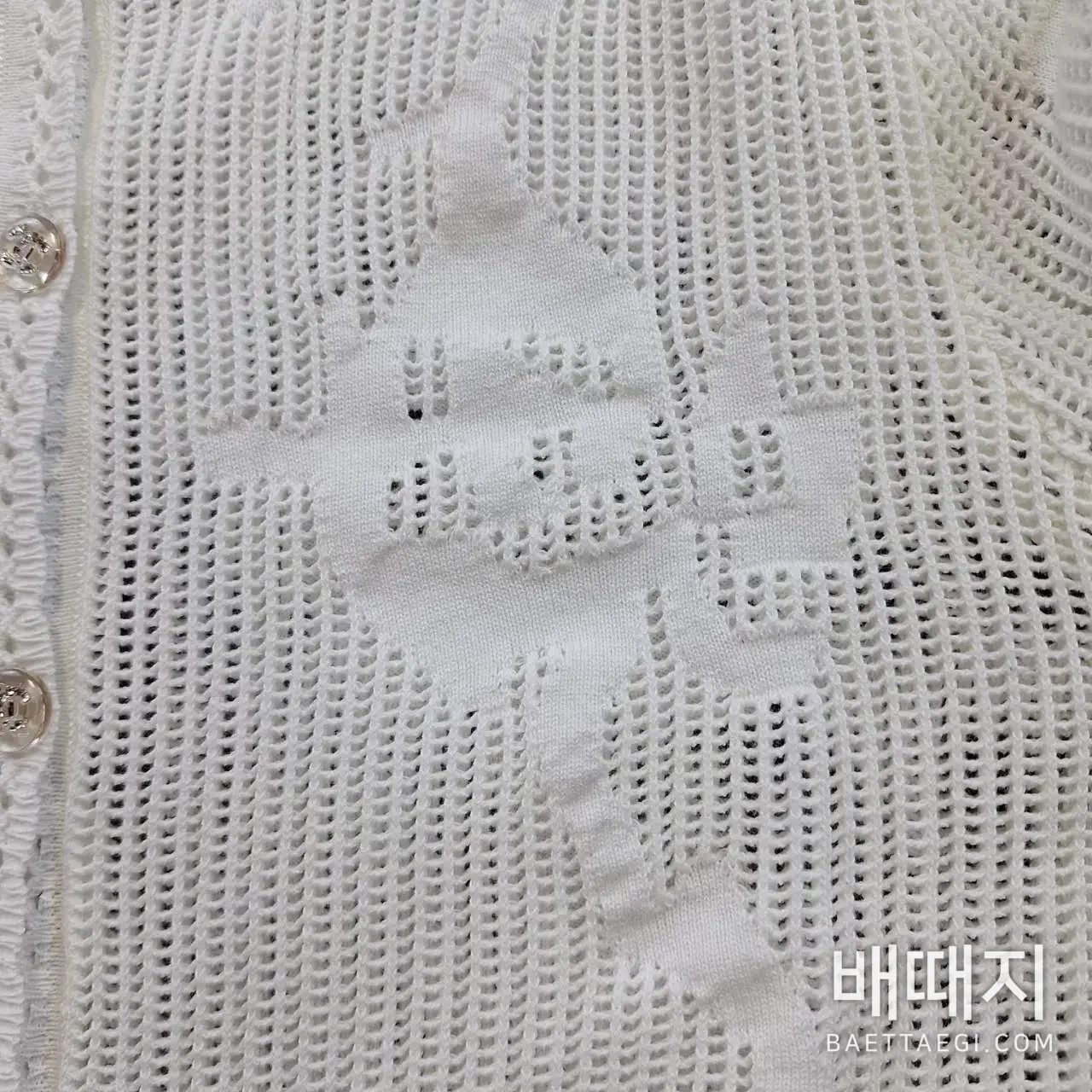 샤넬 플라워 메시 자카드 레이스 트리밍 가디건 검수사진 5