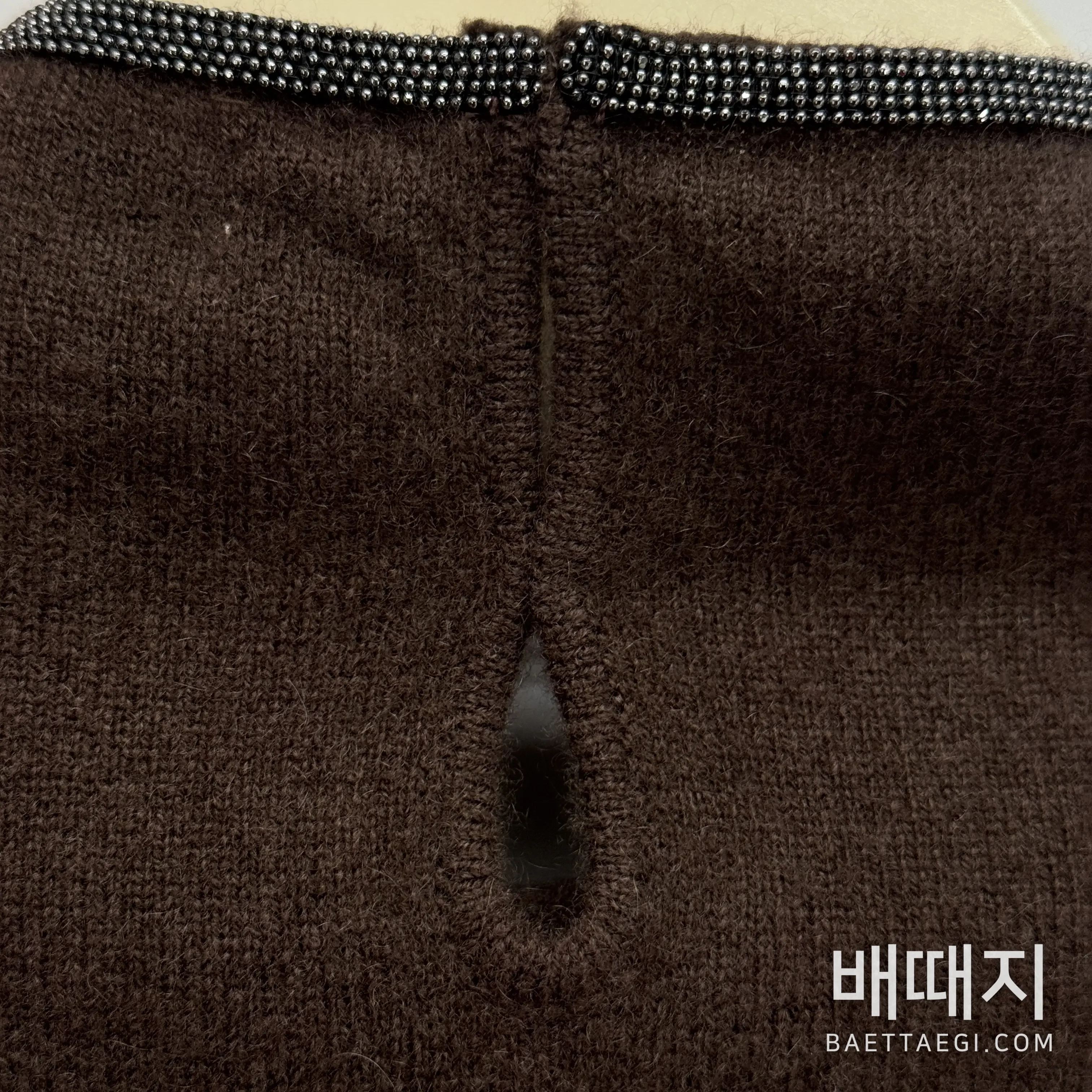 캐시미어 니트 반팔 카멜 검수사진 4