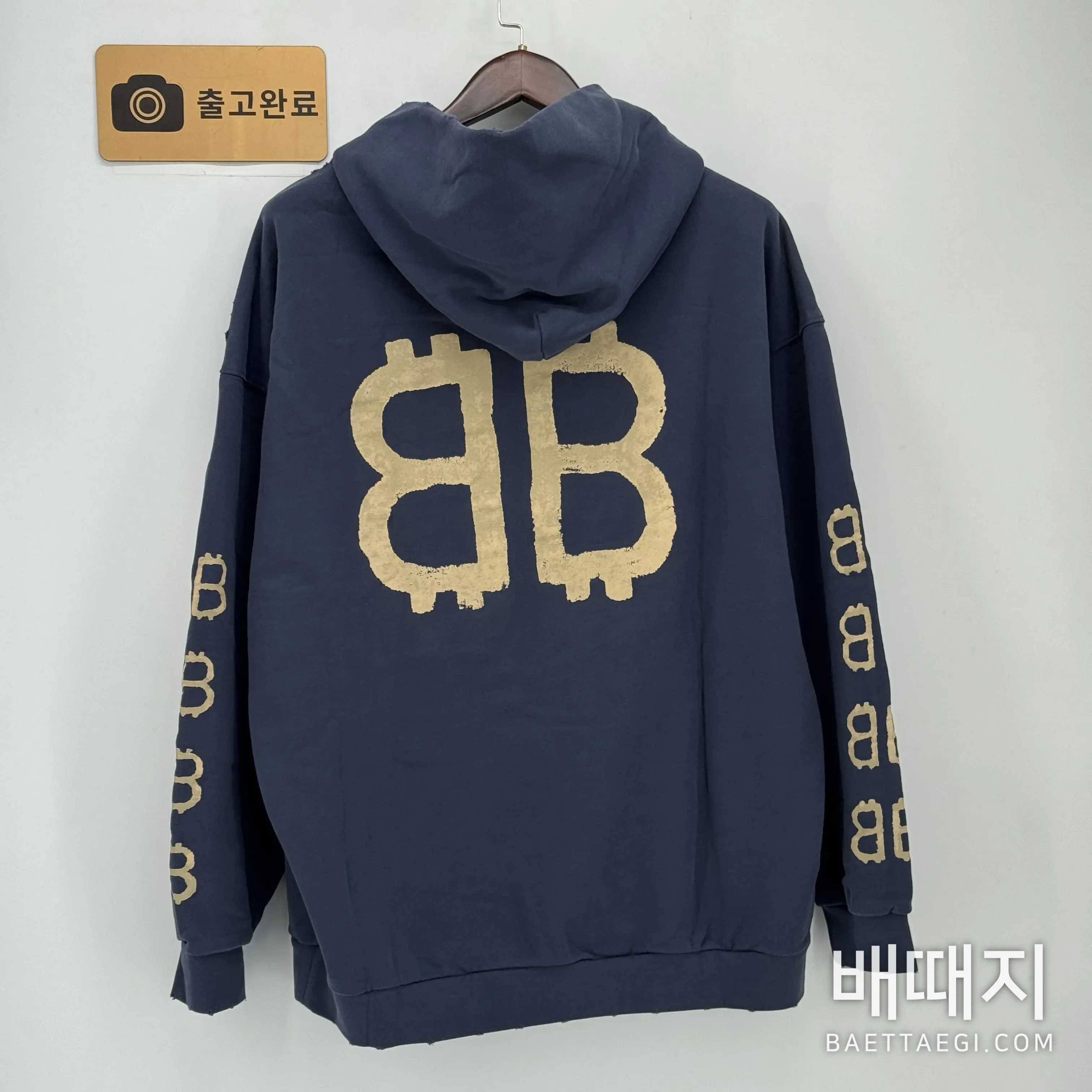 발렌시아가 비트코인 더블B 블루 남성 후드 검수사진 2