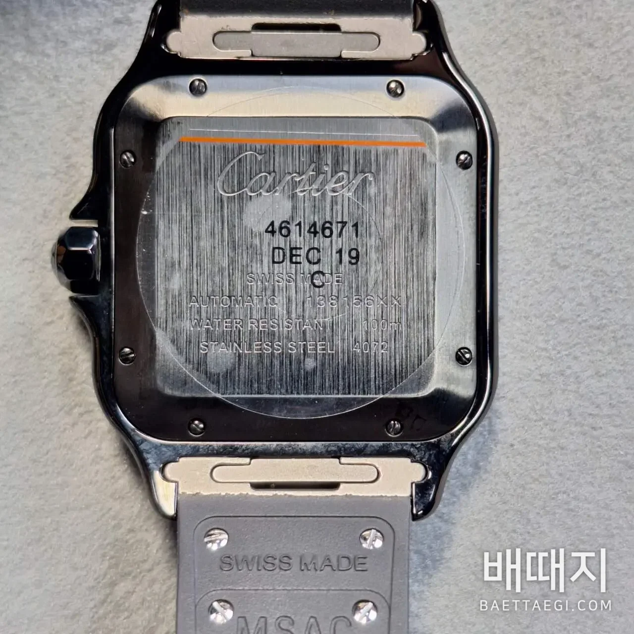 까르띠에 산토스 올블랙 오토매틱 시계 BV공장 검수사진 9