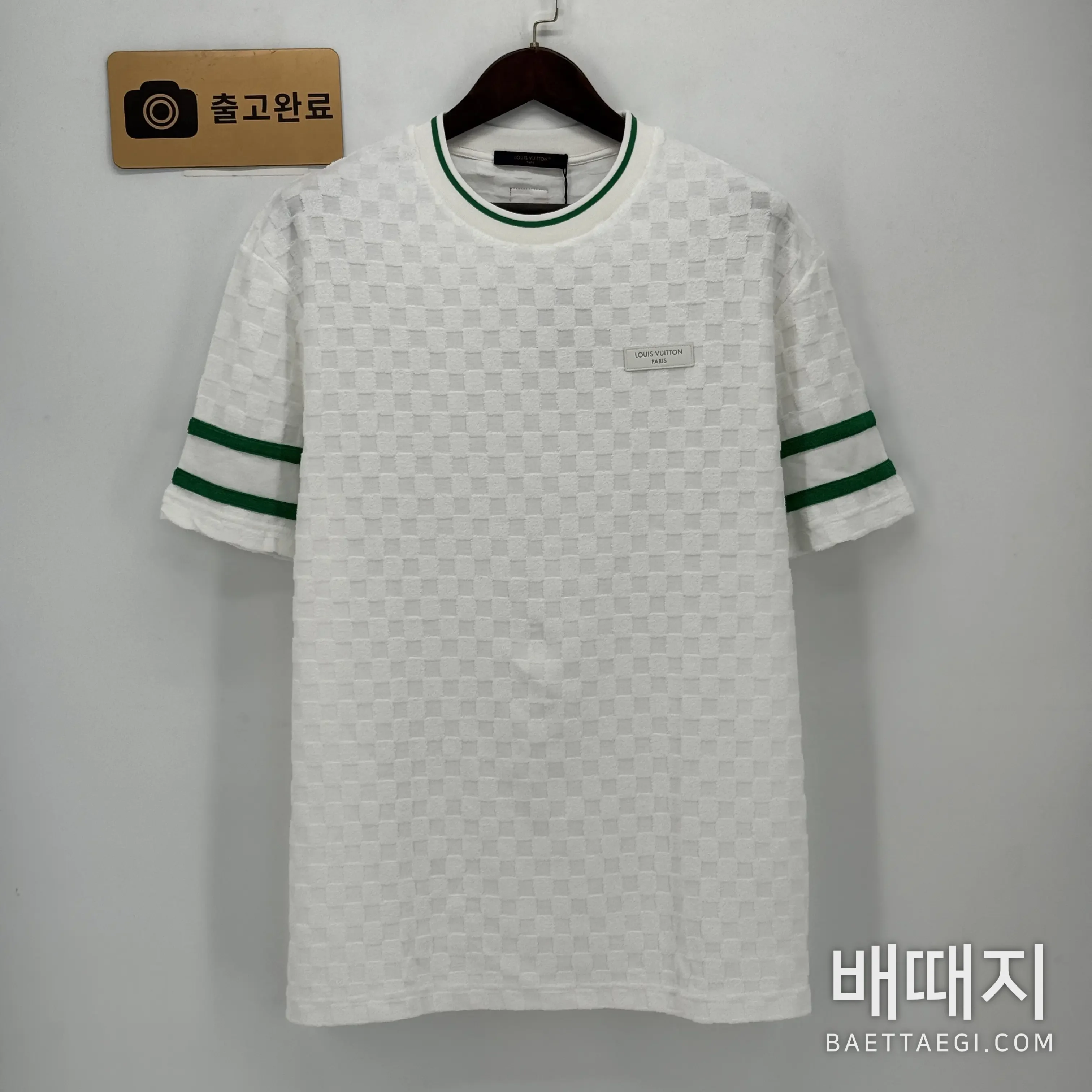 루이비통 LV 체크 패턴 테리 자카드 반팔 티셔츠 검수사진 1