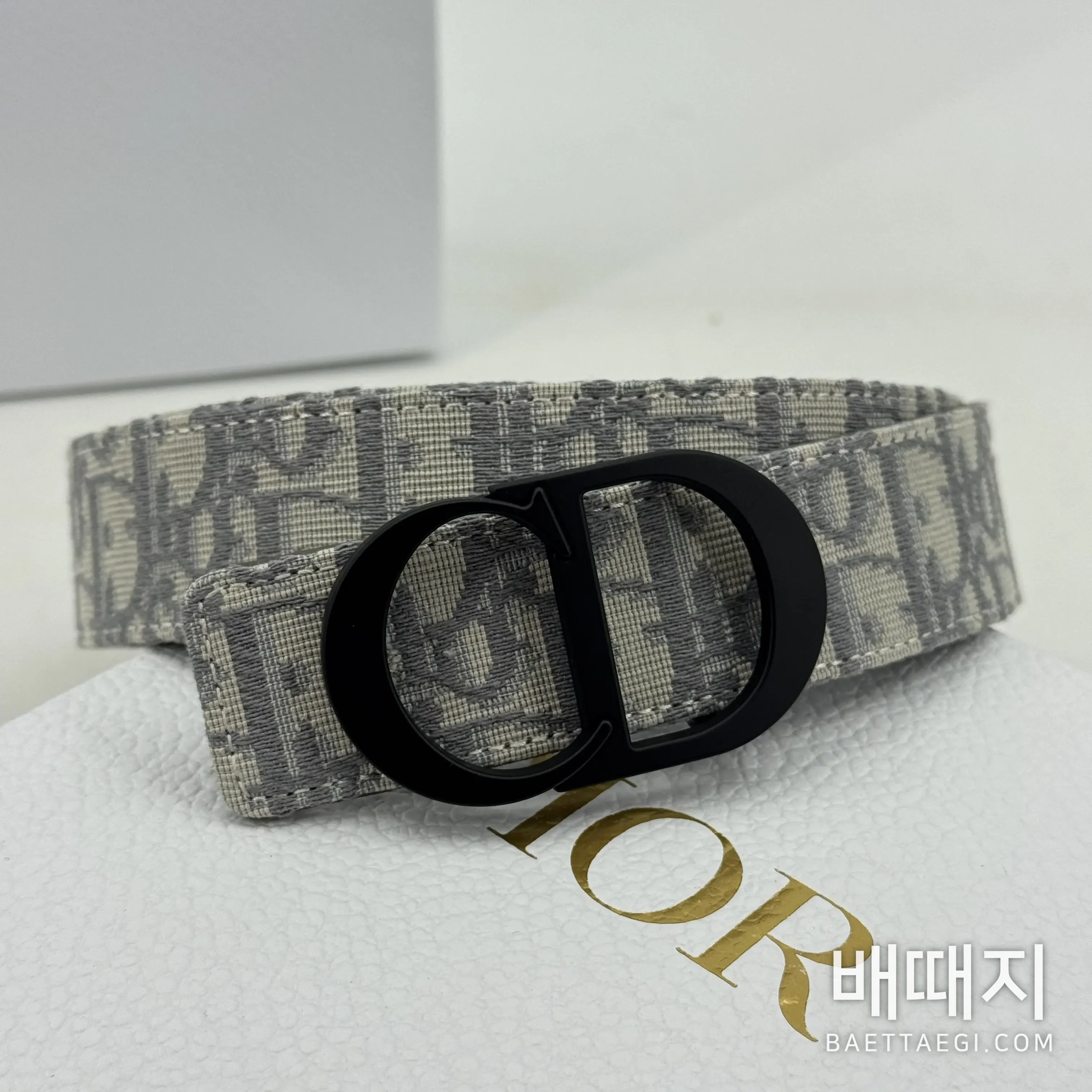 디올 CD 로고 양면 가죽 벨트 검수사진 1