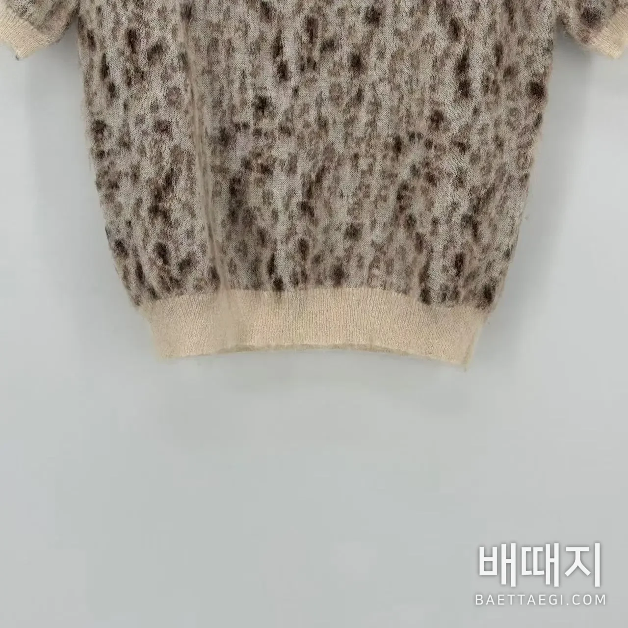 브루넬로쿠치넬리 오오야마네코 무늬 울 반팔 니트 검수사진 3