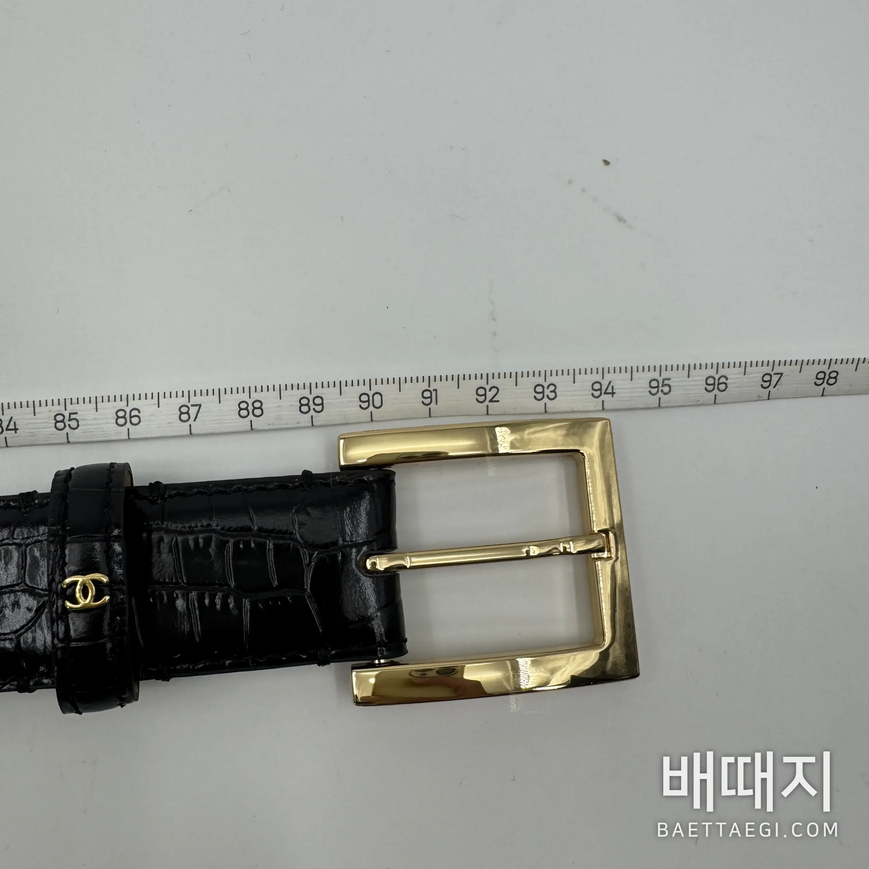 샤넬 레자 악어가죽 무늬 벨트 174398 검수사진 8