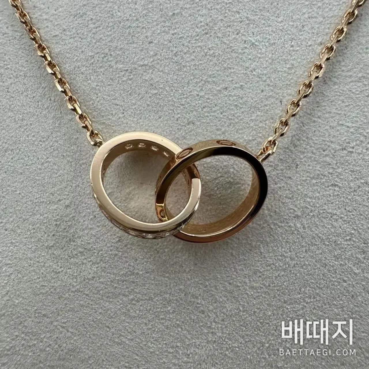 까르띠에 러브 더블링 하프파베 다이아몬드 목걸이 검수사진 3