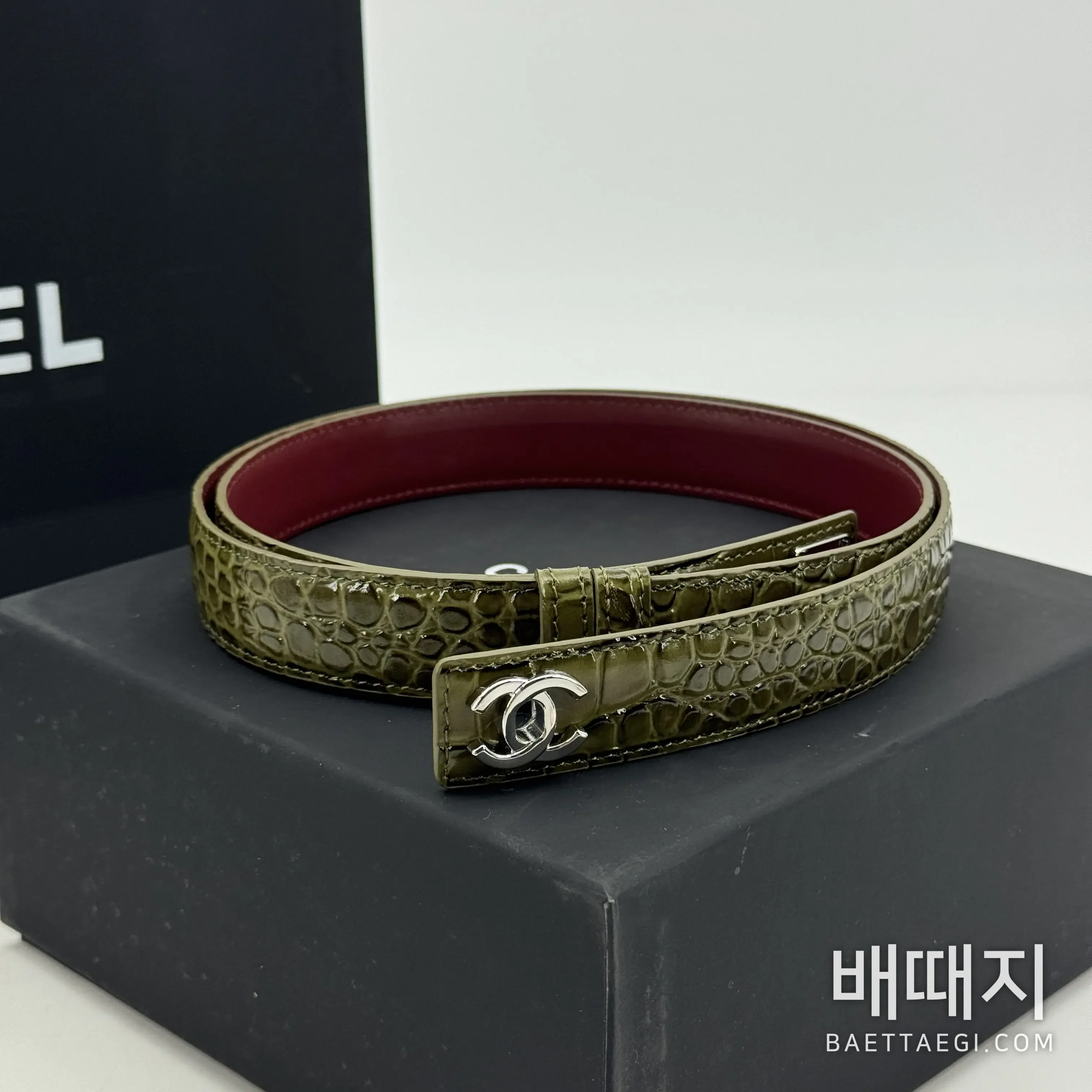 샤넬 악어가죽 버클 벨트 검수사진 2