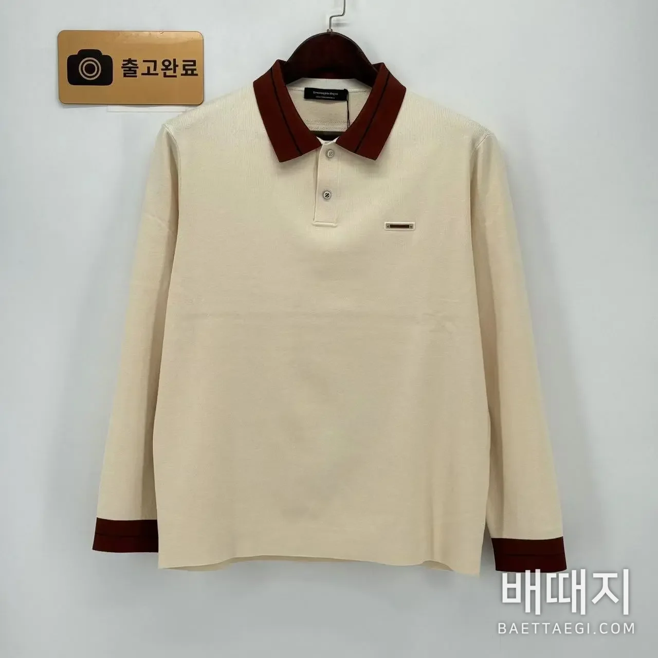 제냐 울 혼방 컬러 블록 폴로 니트 검수사진 1