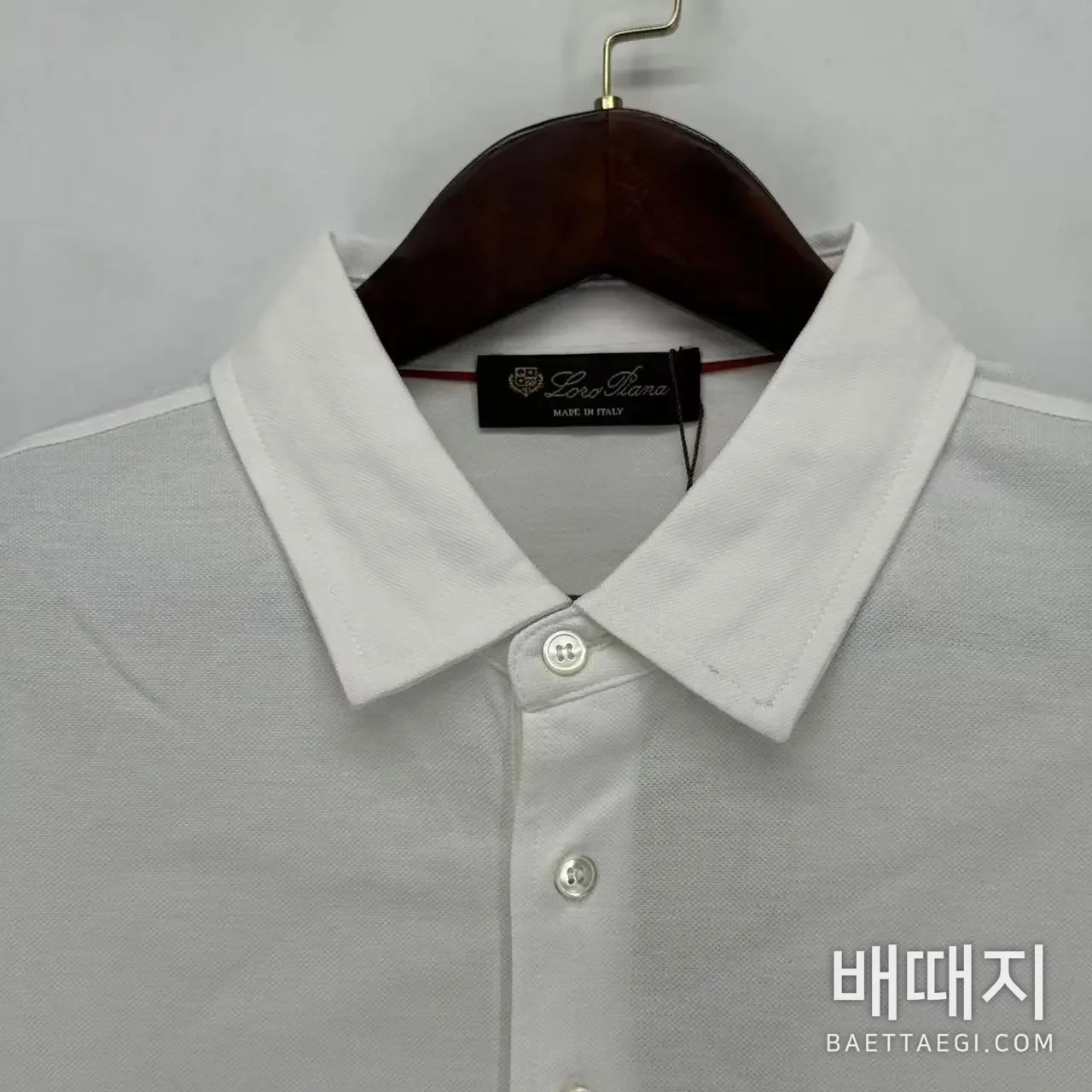로로피아나 남성 3 버튼 긴팔 폴로셔츠 검수사진 4