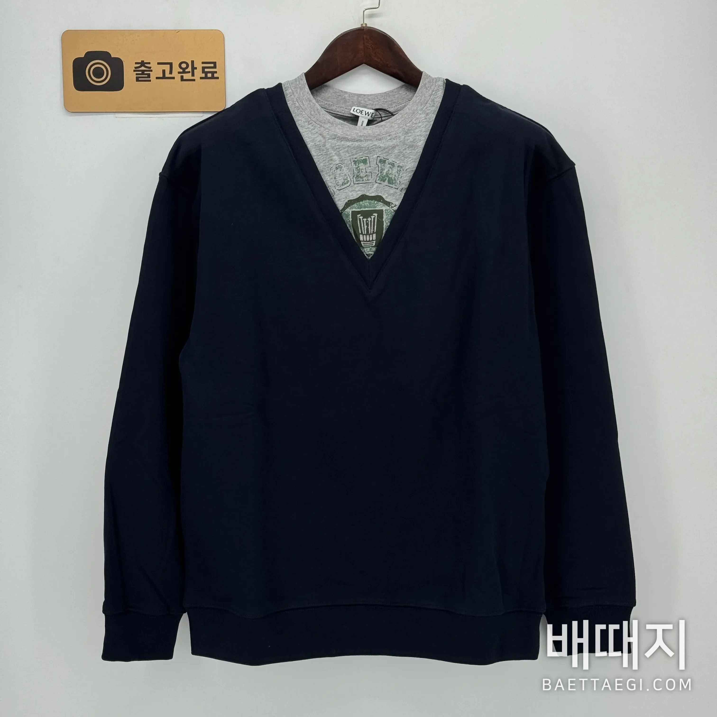 로에베 V넥 프린트 자수 니트 스웨트셔츠 검수사진 1