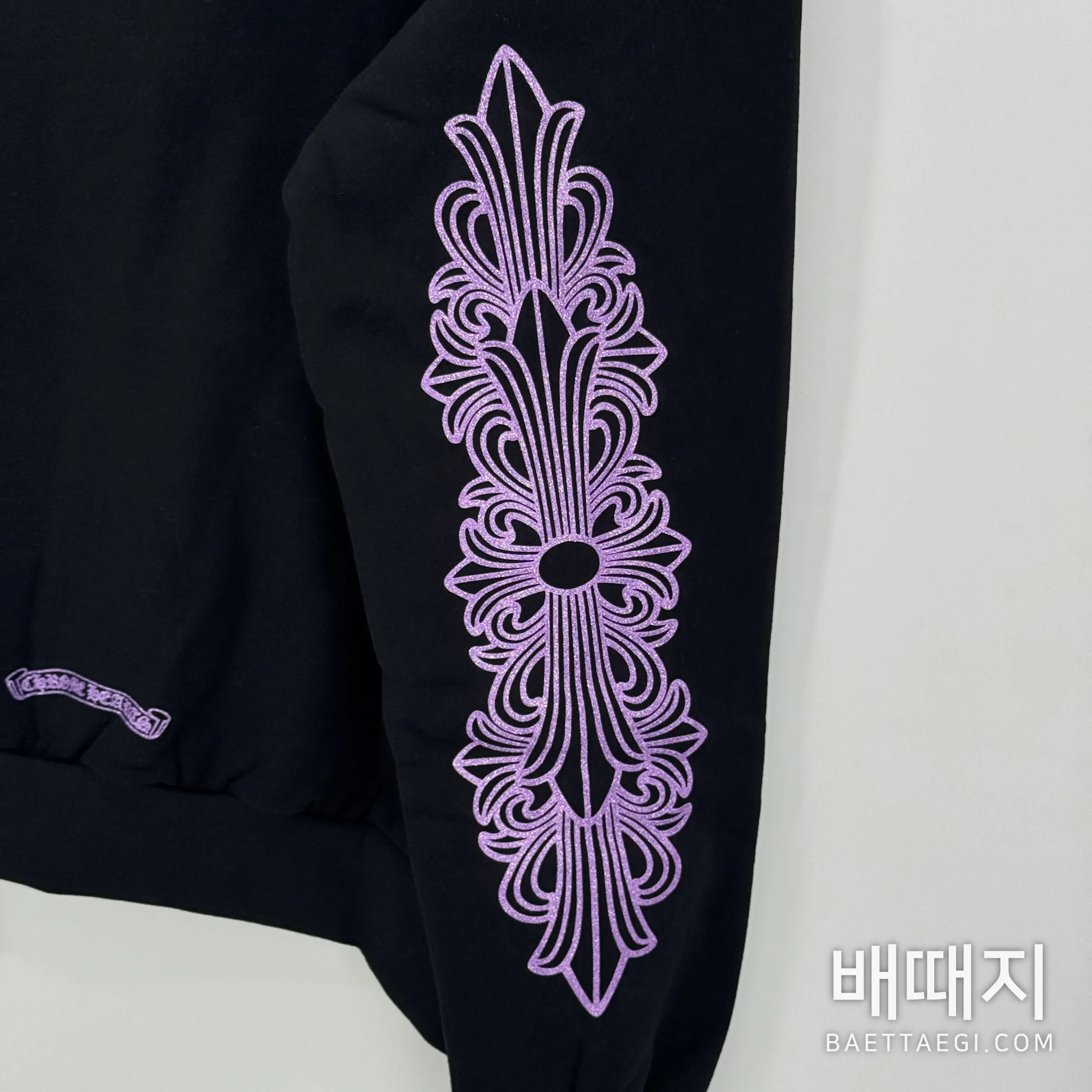 크롬하츠 퍼플 크리스탈 글리터 남성 후드 검수사진 4