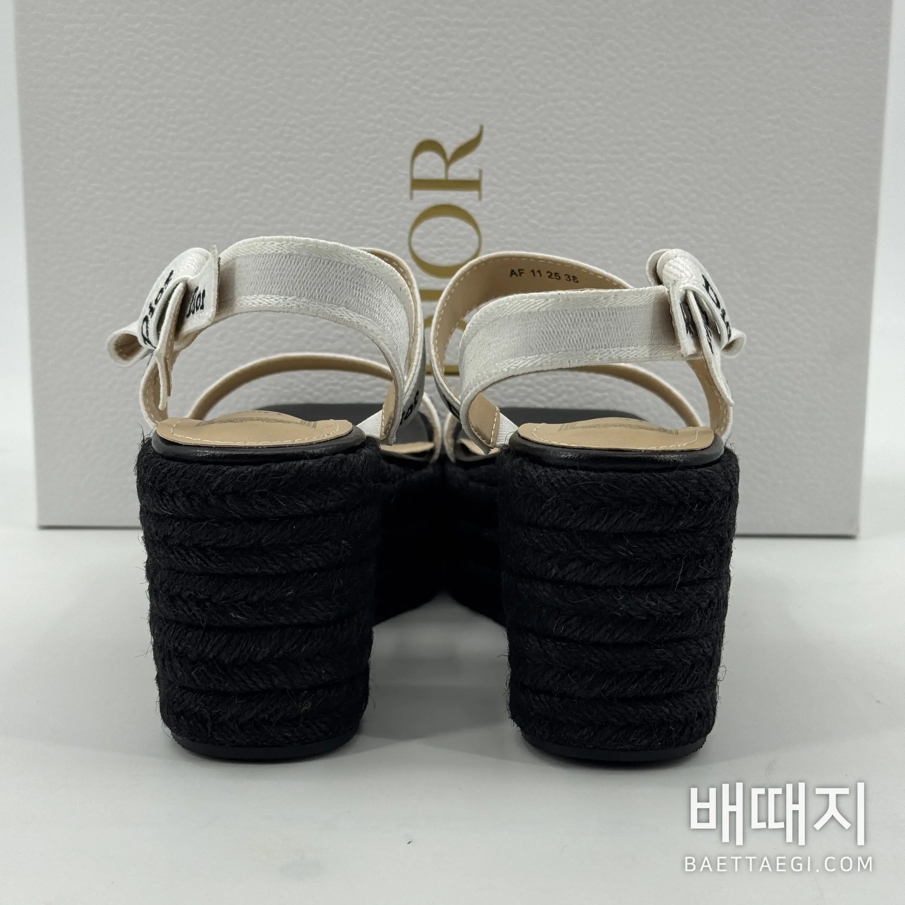 디올 뉴 보우레터 웨빙 스트랩 웨지 샌들 132616 검수사진 7