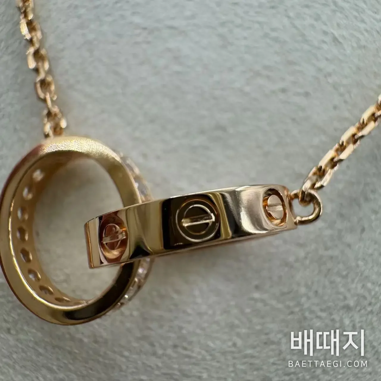 까르띠에 러브 더블링 하프파베 다이아몬드 목걸이 검수사진 5