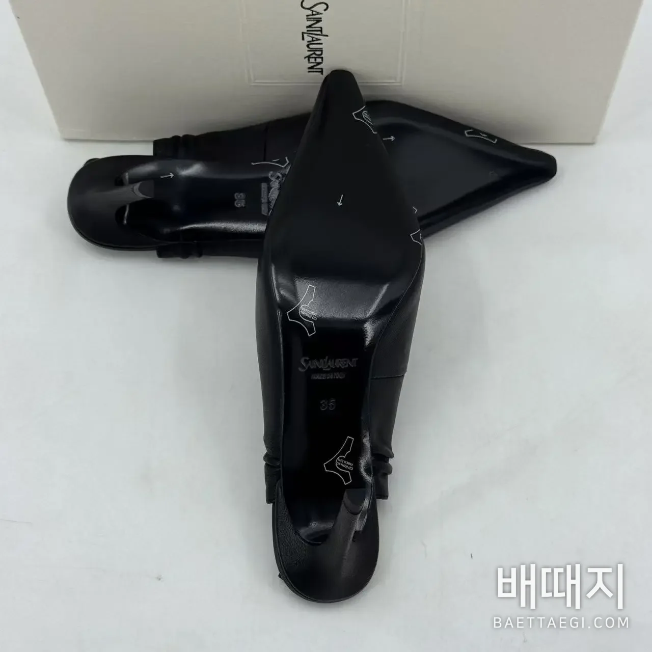 생로랑 스퀘어 토 오픈 백 샌들 96190 검수사진 8