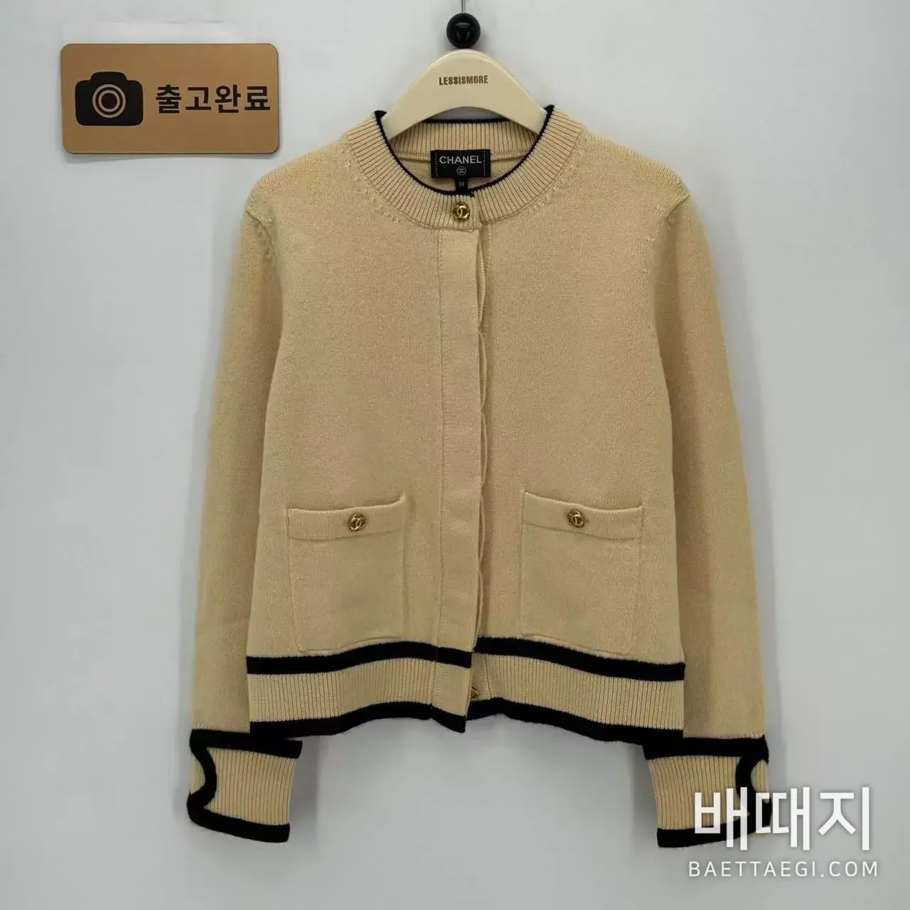 샤넬 크루넥 컬러블록 메탈 버튼 자켓 검수사진 1