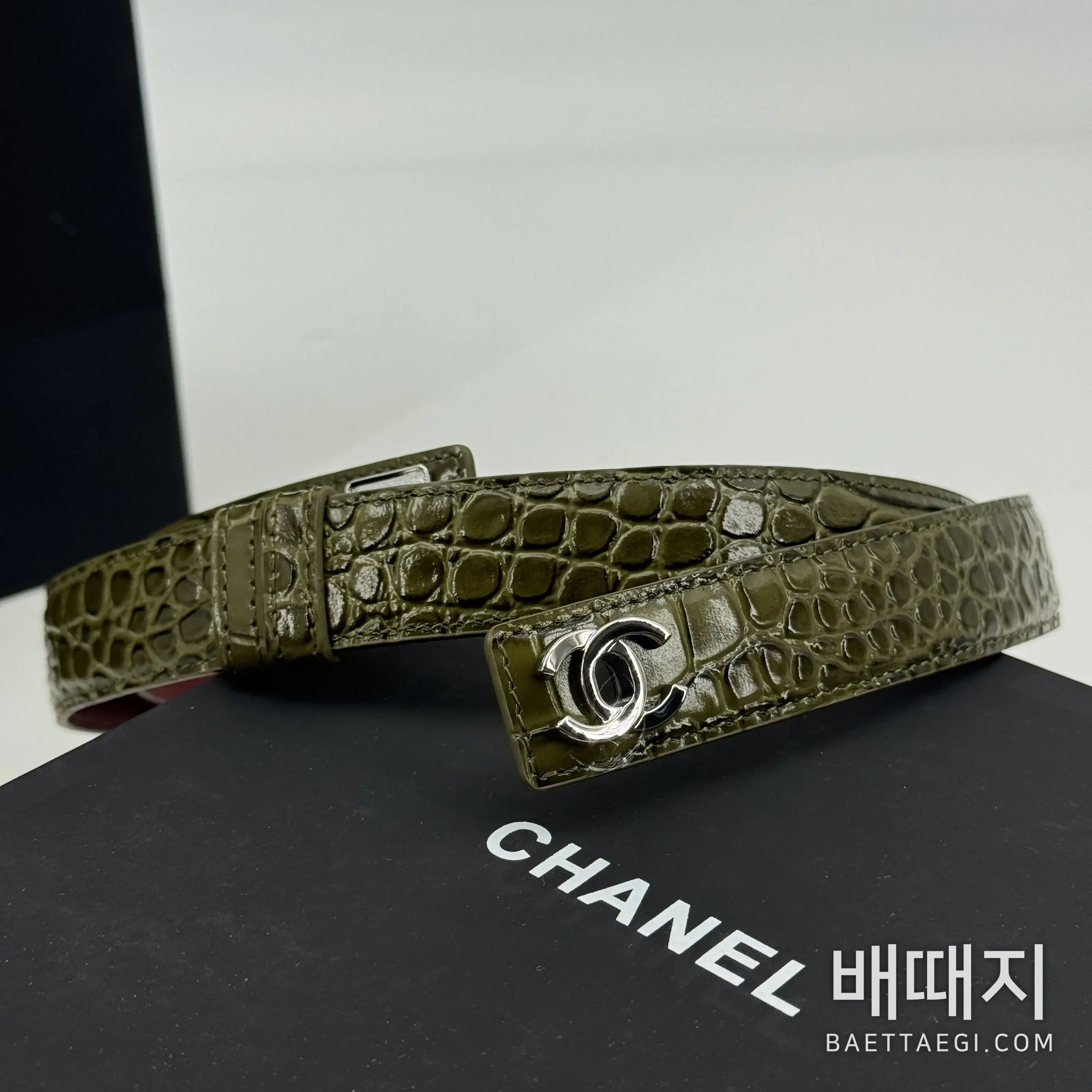 샤넬 악어가죽 버클 벨트 검수사진 3