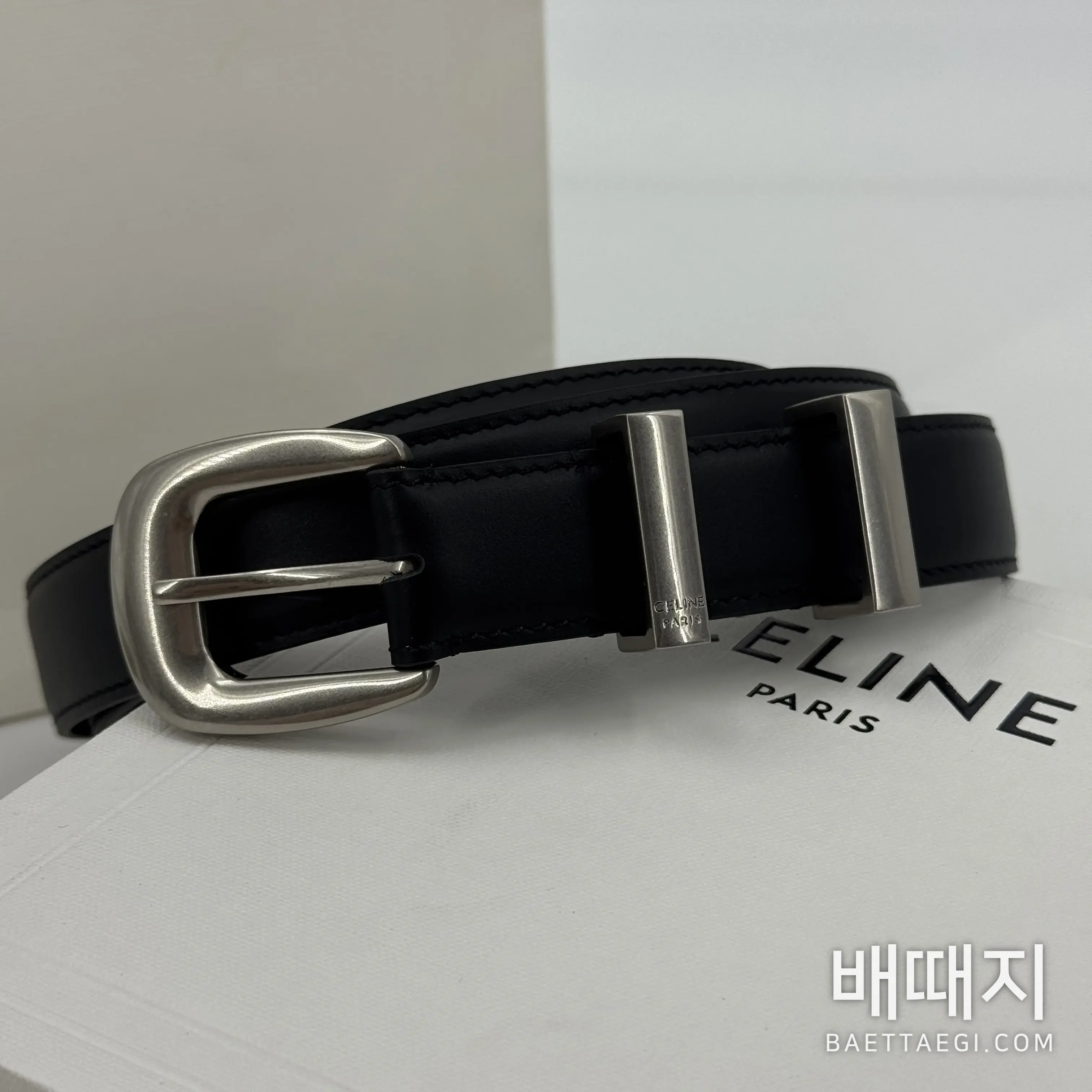 셀린느 미디엄 소가죽 웨스턴 벨트 검수사진 2