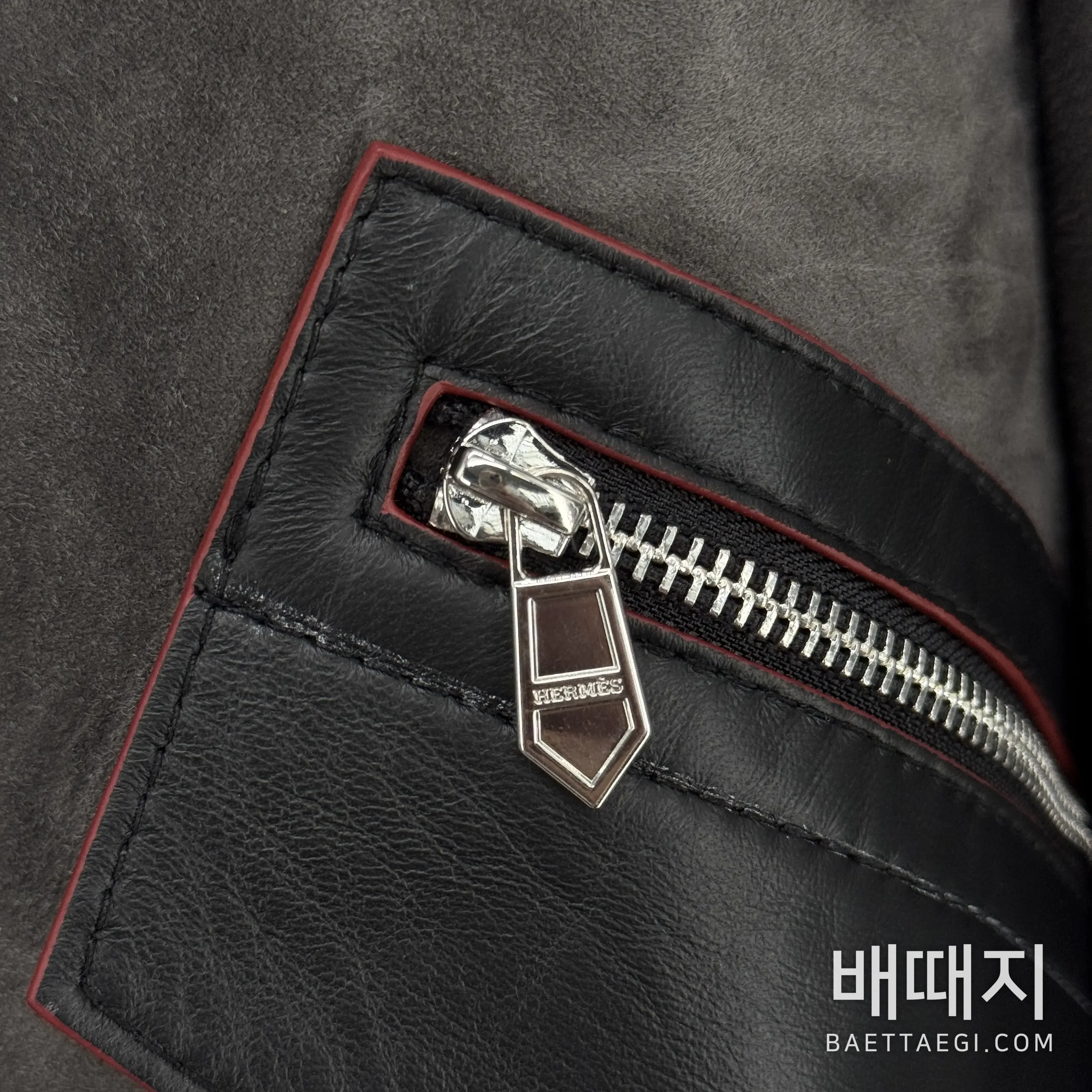 에르메스 그레이 스웨이드 자켓 검수사진 4