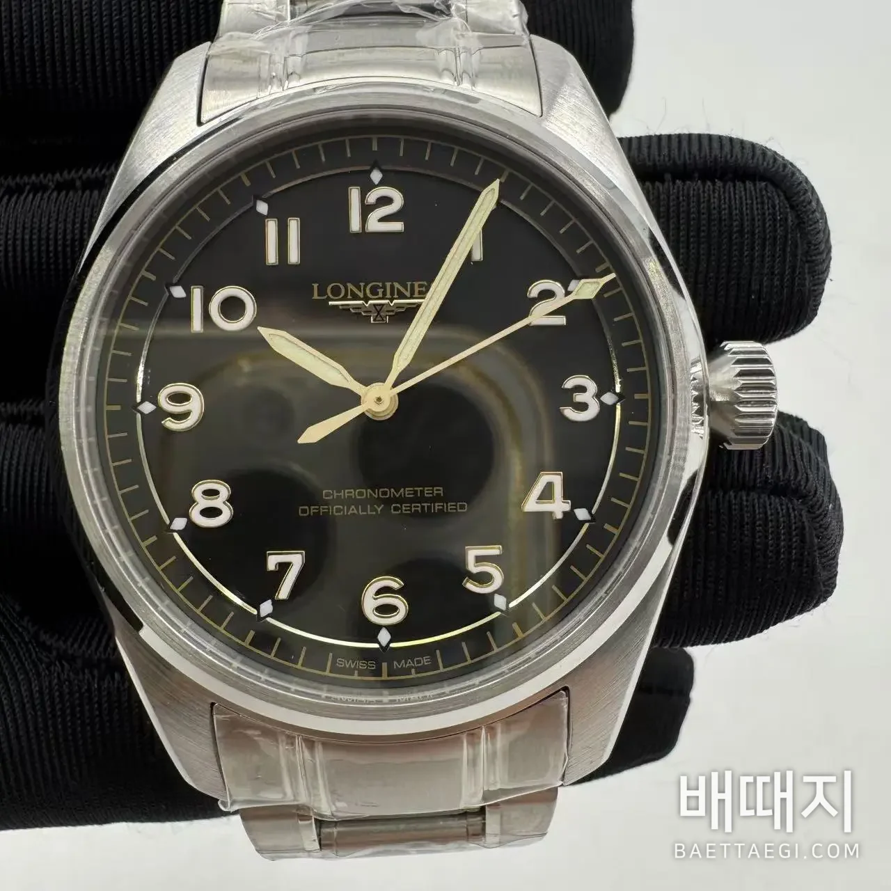 론진 스피릿 파일럿 39mm 체인 메탈 검수사진 6