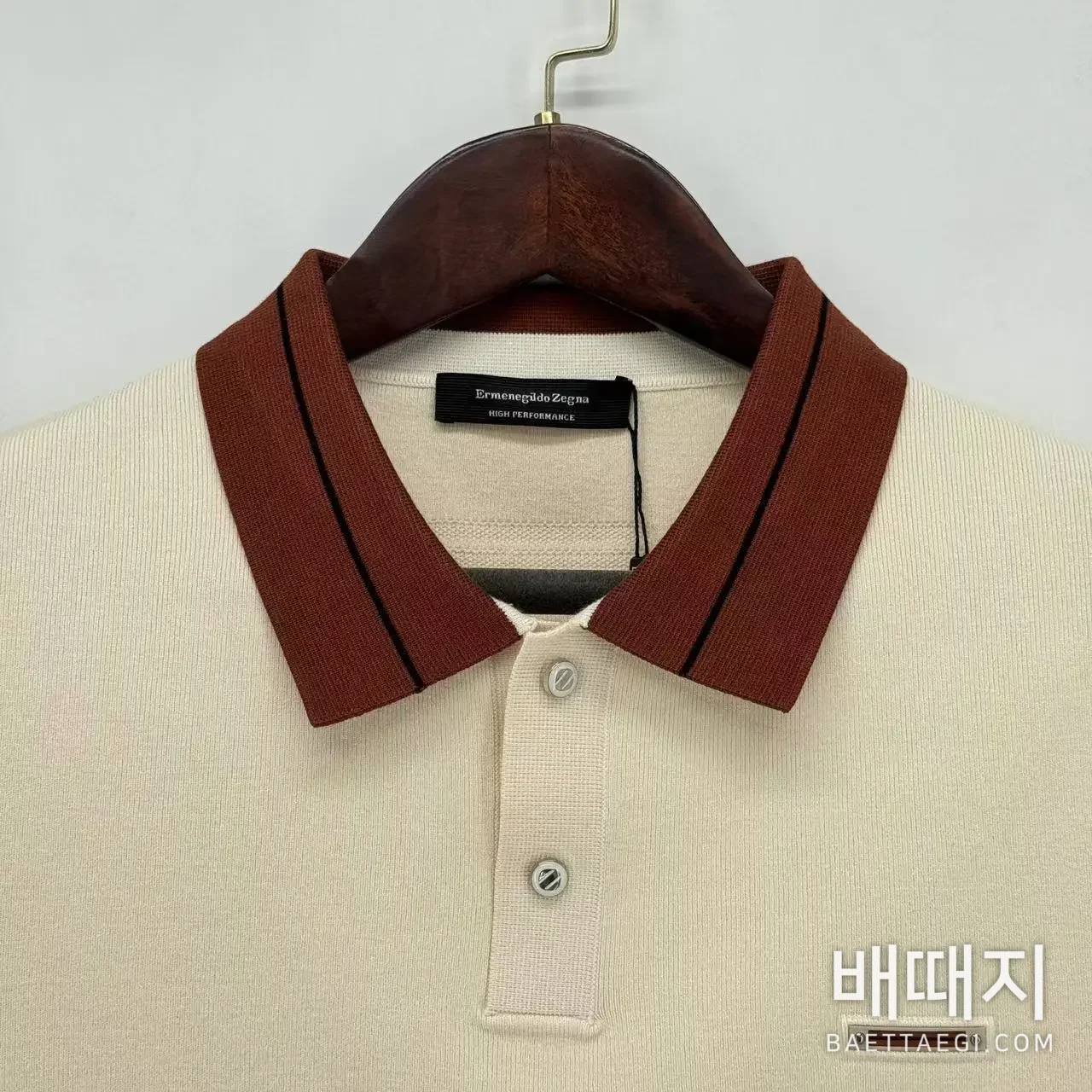 제냐 울 혼방 컬러 블록 폴로 니트 검수사진 3